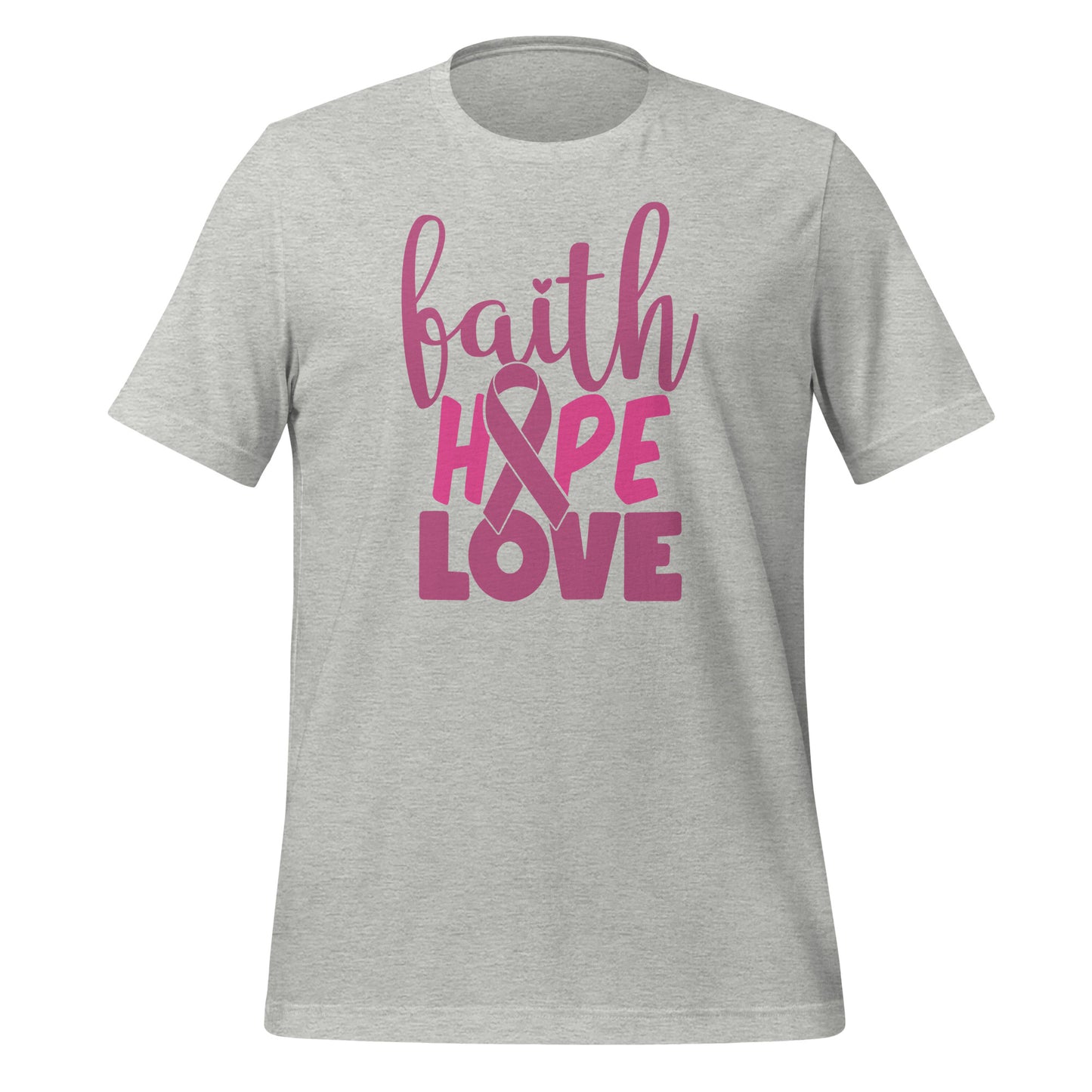 Faith Hope Love Breast Cancer Awareness Bella Canvas Adult T-Shirt