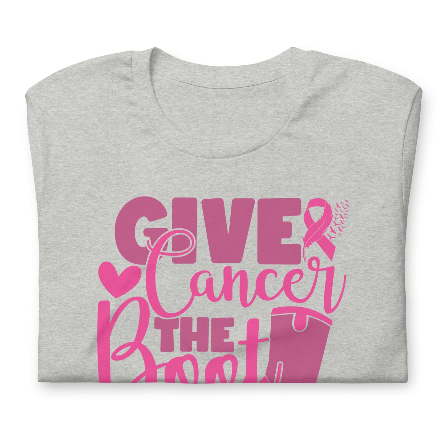 Give Cancer The Boot Breast Cancer Awareness Bella Canvas Adult T-Shirt