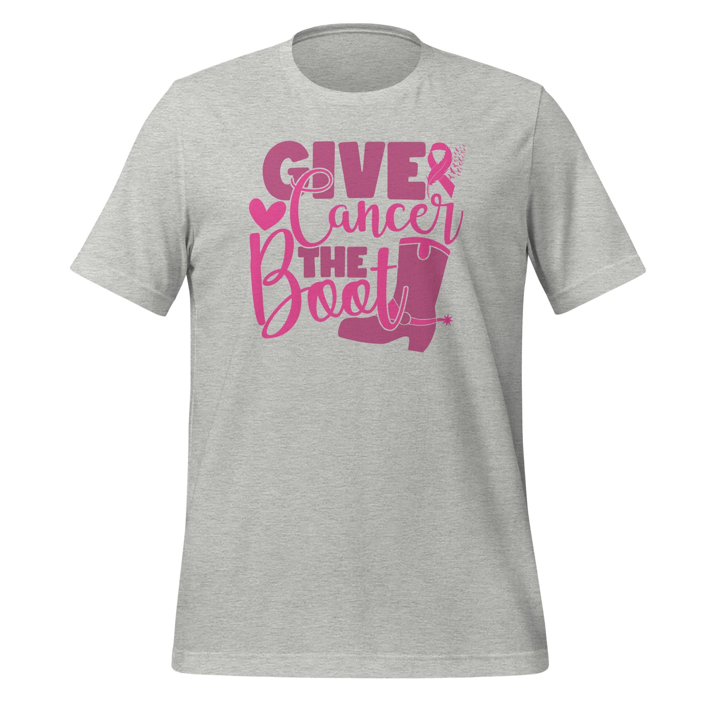 Give Cancer The Boot Breast Cancer Awareness Bella Canvas Adult T-Shirt
