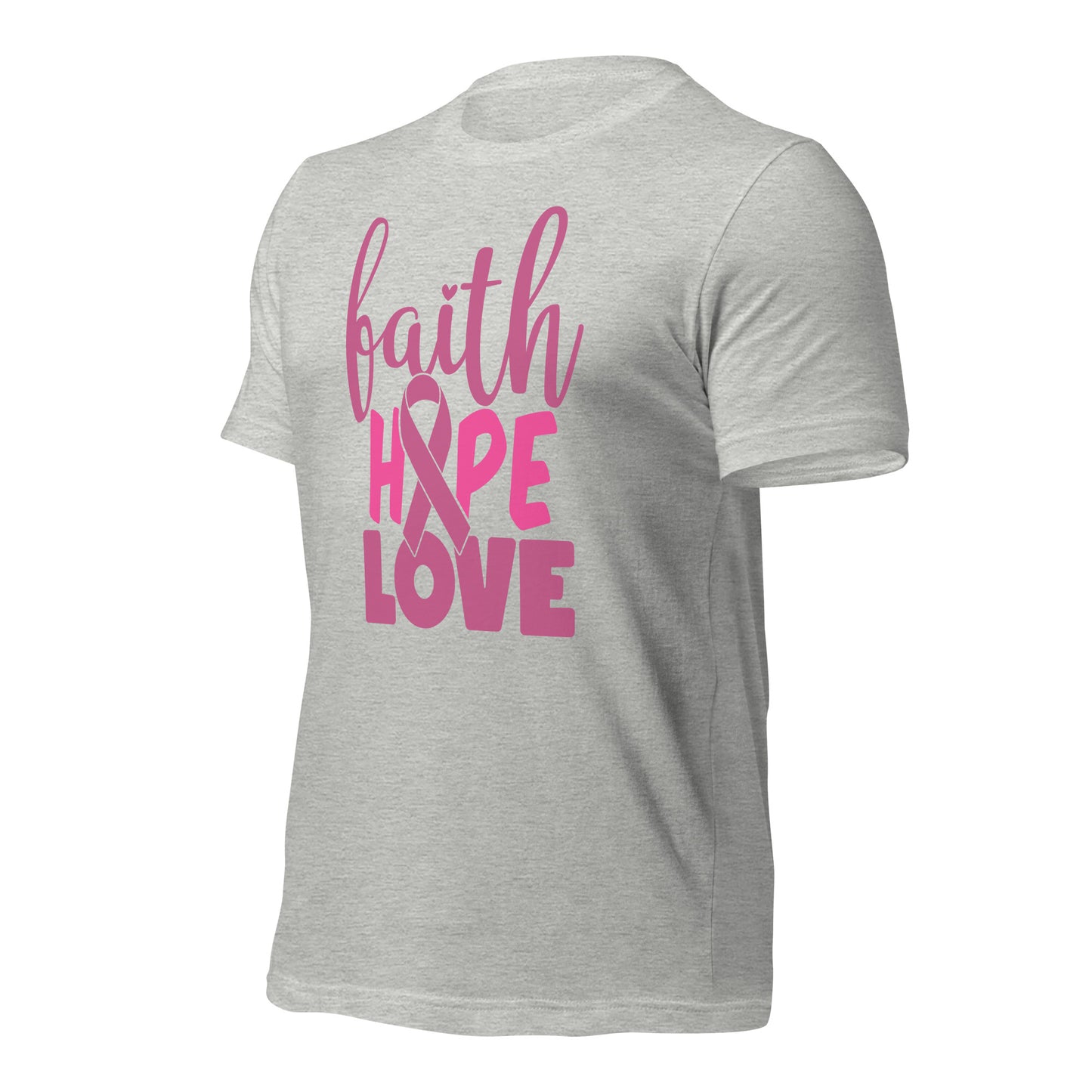 Faith Hope Love Breast Cancer Awareness Bella Canvas Adult T-Shirt