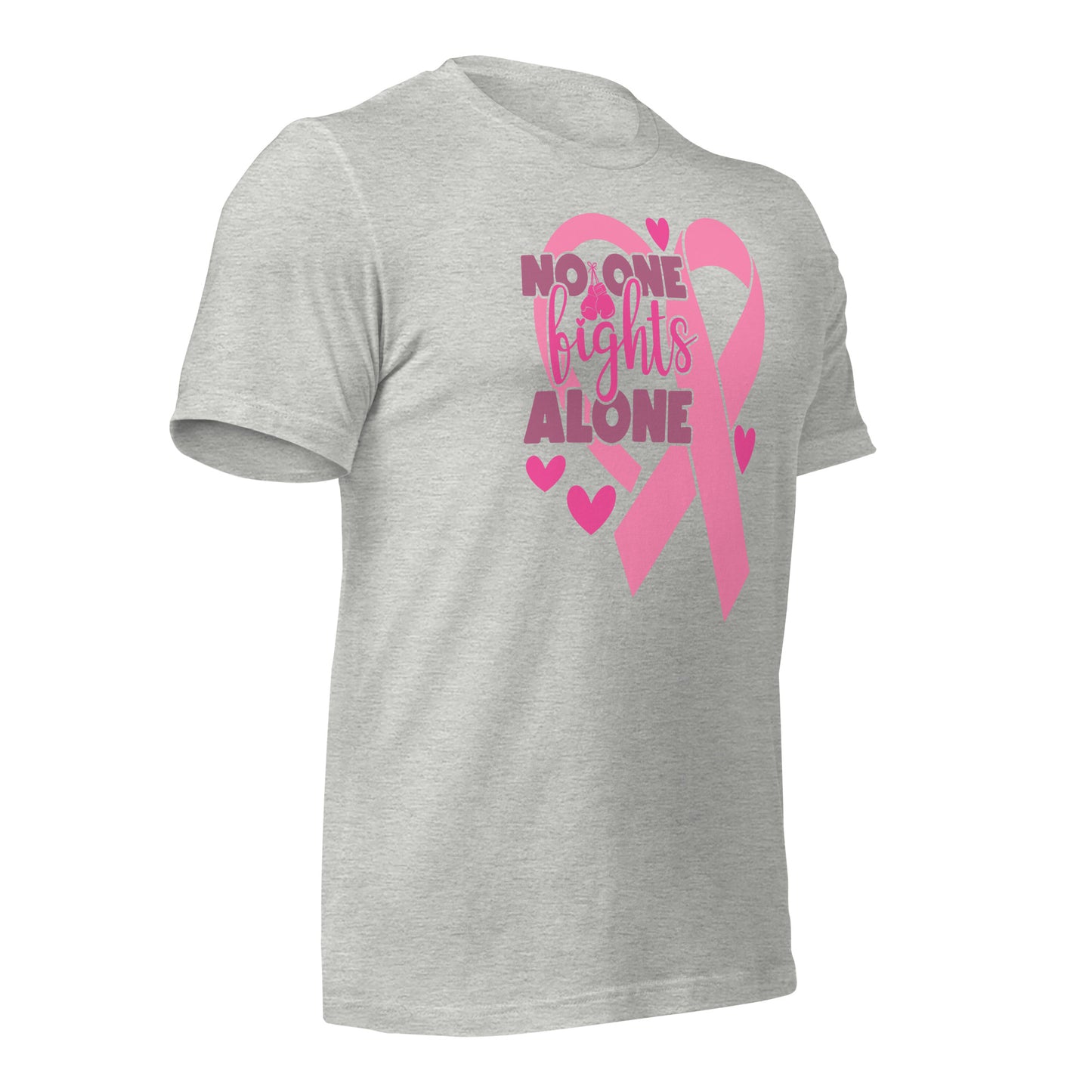 No Fights Alone Breast Cancer Awareness Bella Canvas Adult T-Shirt