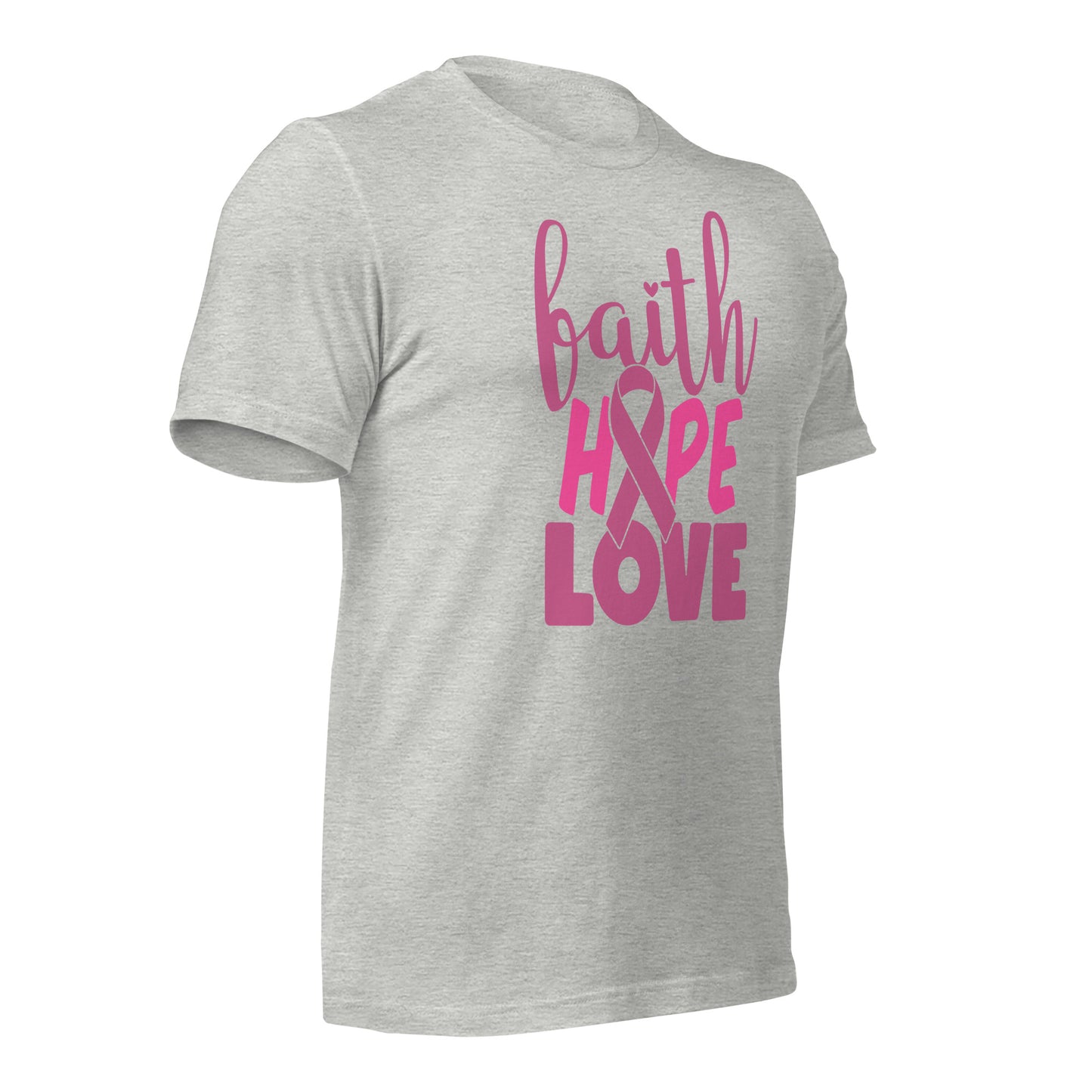 Faith Hope Love Breast Cancer Awareness Bella Canvas Adult T-Shirt