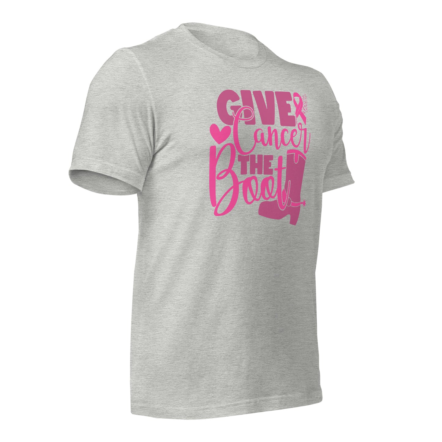 Give Cancer The Boot Breast Cancer Awareness Bella Canvas Adult T-Shirt