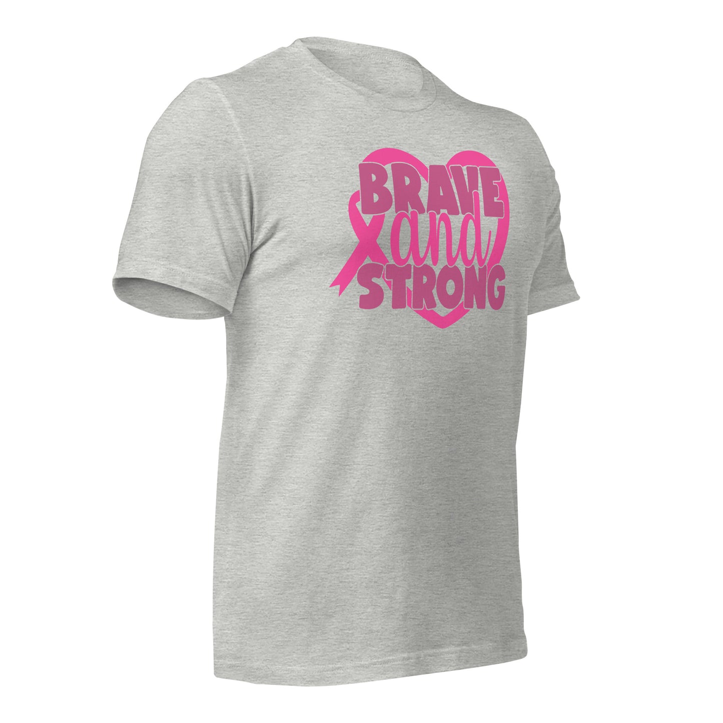 Brave and Strong Breast Cancer Awareness Bella Canvas Adult T-Shirt