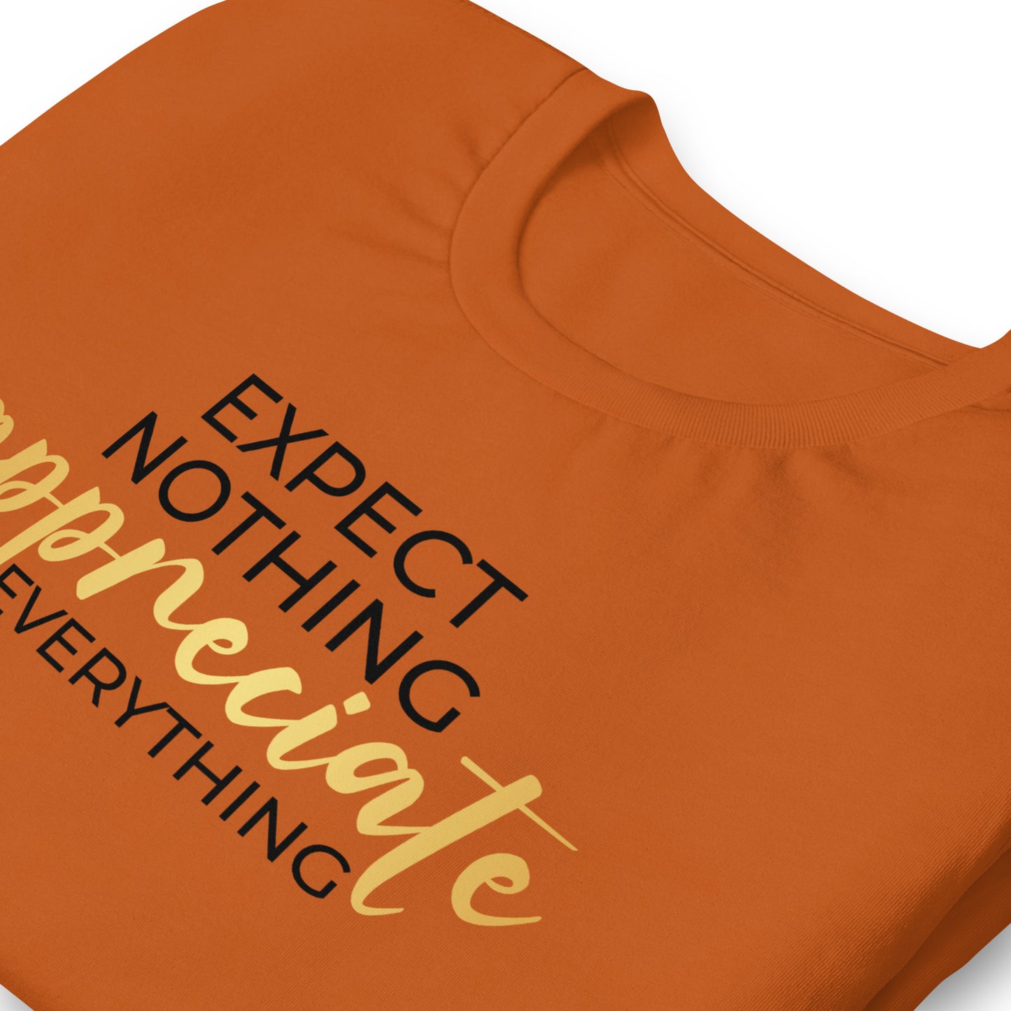 Expect Nothing, Appreciate Everything Quality Cotton Bella Canvas Adult T-Shirt
