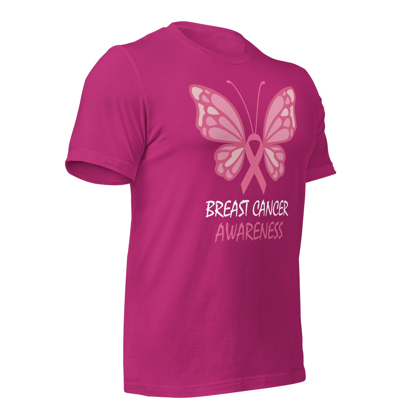 Breast Cancer Awareness Butterfly Bella Canvas Adult T-Shirt
