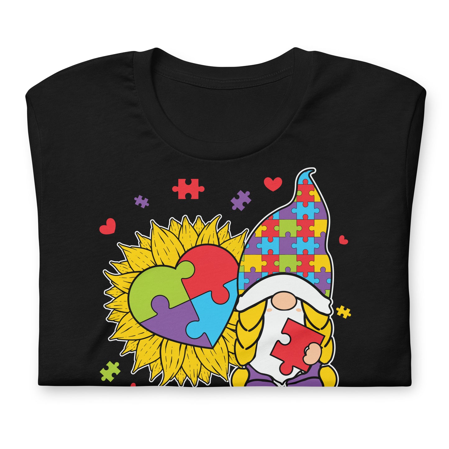 Autism Gnome Accept Understand Love Quality Cotton Bella Canvas Adult T-Shirt