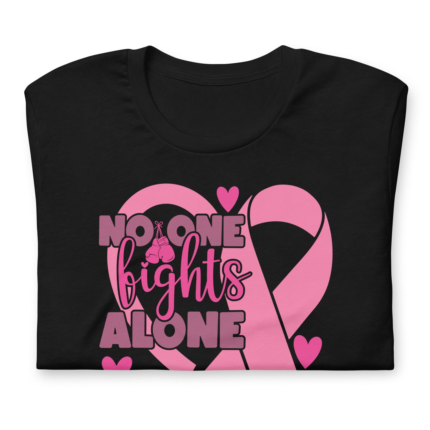No Fights Alone Breast Cancer Awareness Bella Canvas Adult T-Shirt