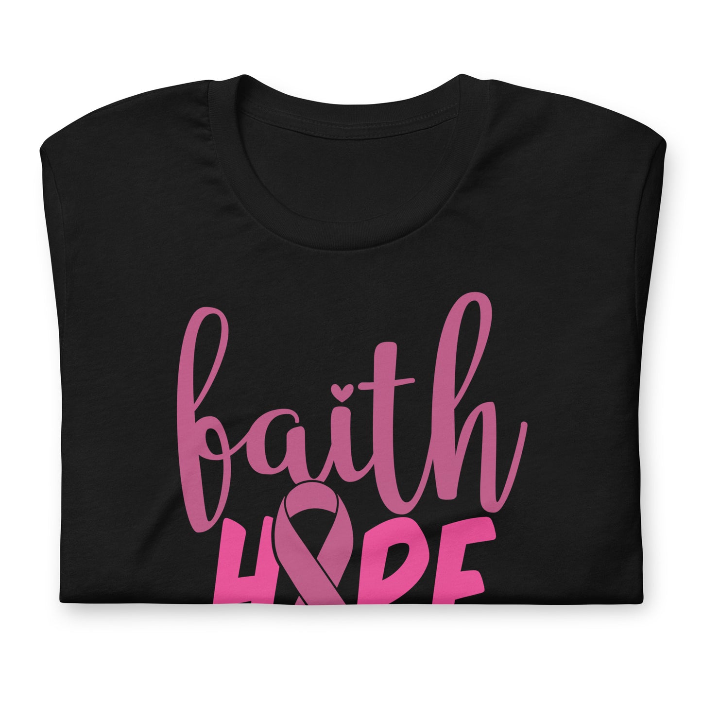 Faith Hope Love Breast Cancer Awareness Bella Canvas Adult T-Shirt