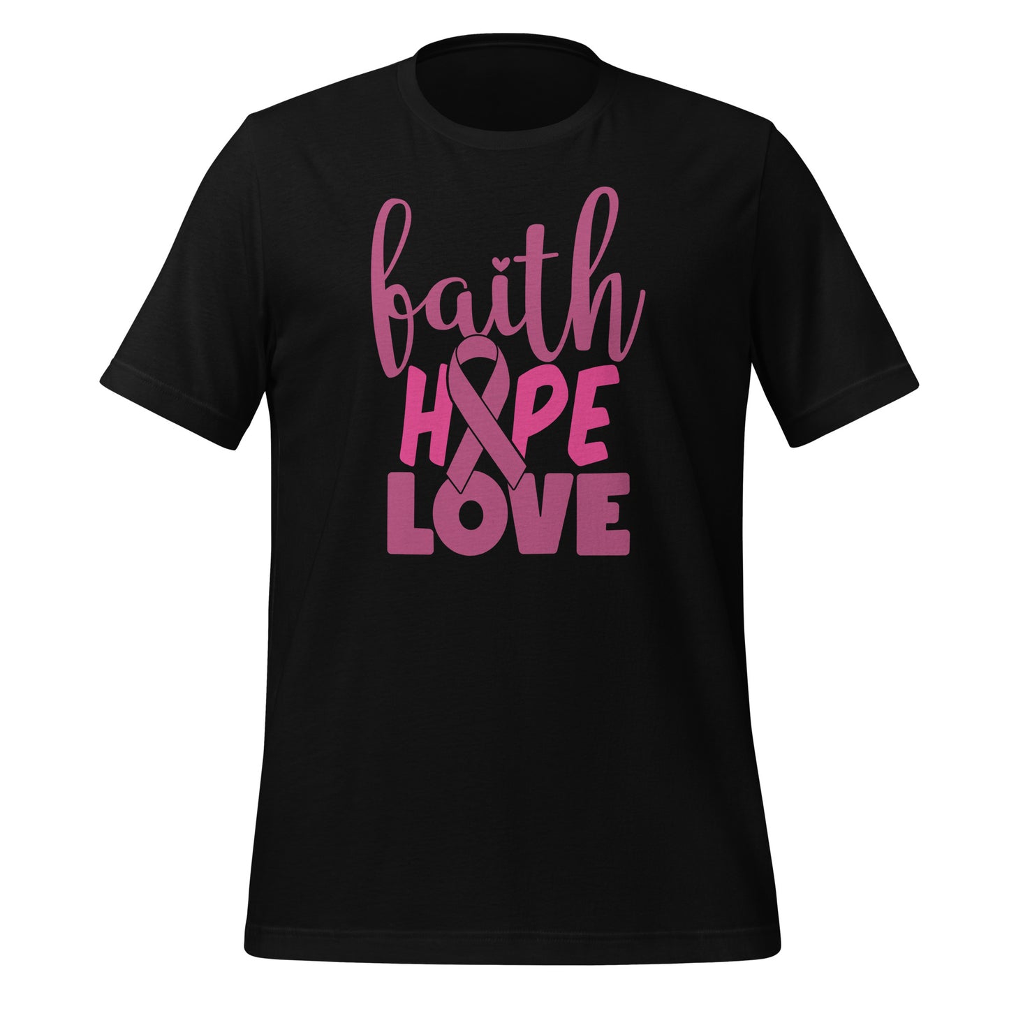 Faith Hope Love Breast Cancer Awareness Bella Canvas Adult T-Shirt