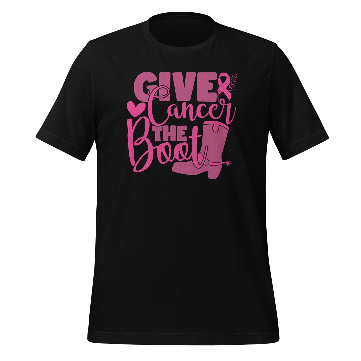 Give Cancer The Boot Breast Cancer Awareness Bella Canvas Adult T-Shirt