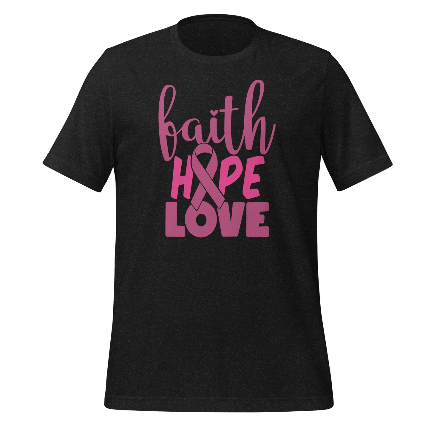 Faith Hope Love Breast Cancer Awareness Bella Canvas Adult T-Shirt