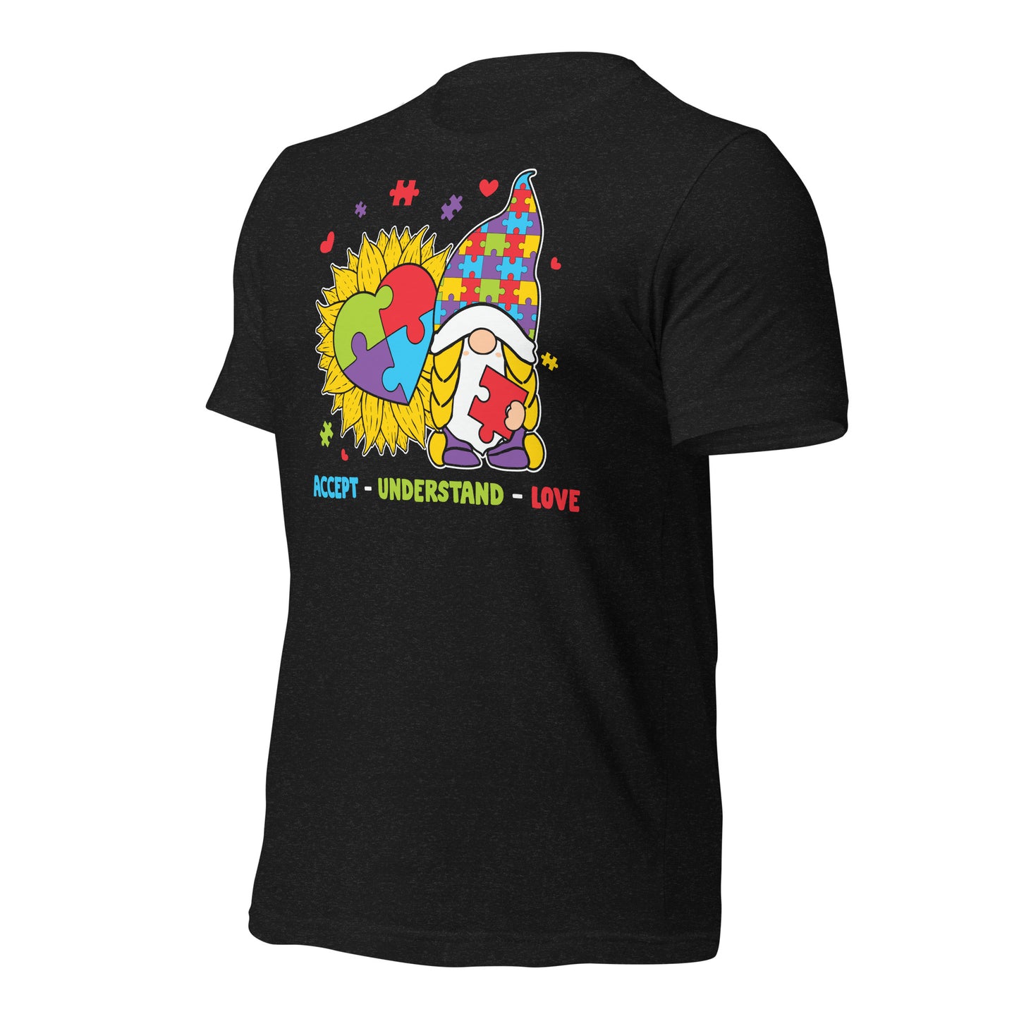 Autism Gnome Accept Understand Love Quality Cotton Bella Canvas Adult T-Shirt