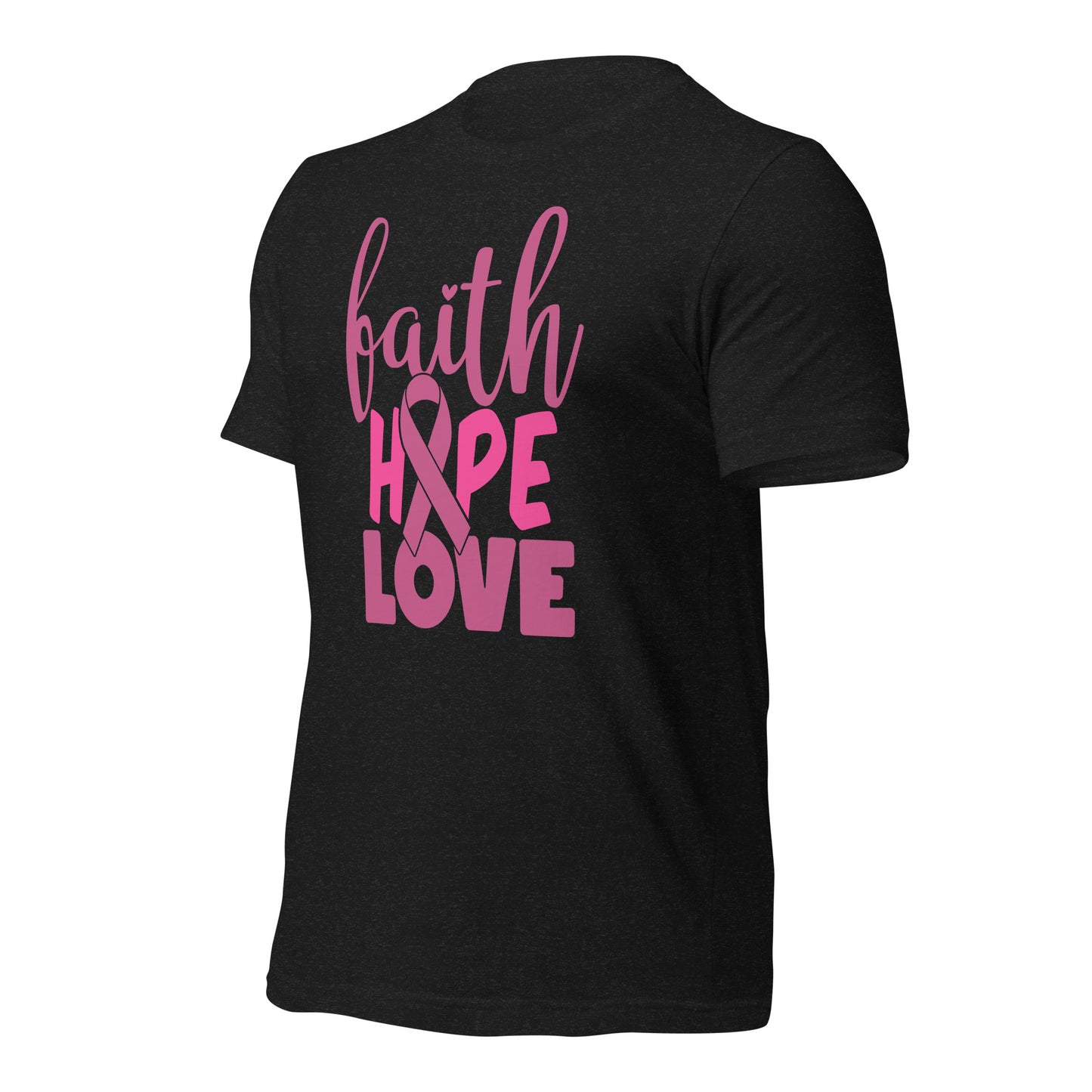 Faith Hope Love Breast Cancer Awareness Bella Canvas Adult T-Shirt
