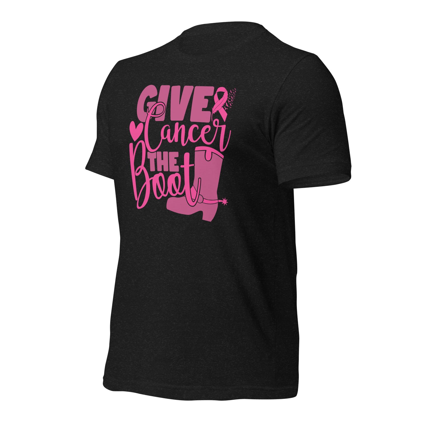 Give Cancer The Boot Breast Cancer Awareness Bella Canvas Adult T-Shirt