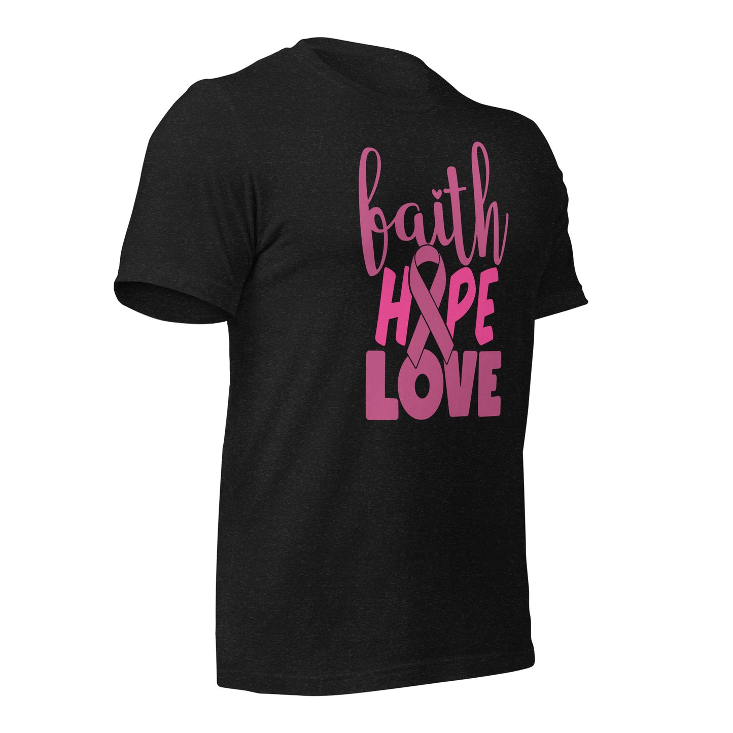 Faith Hope Love Breast Cancer Awareness Bella Canvas Adult T-Shirt