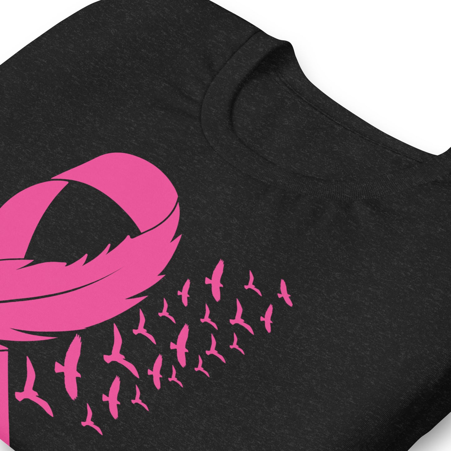 Breast Cancer Awareness Feather Ribbon Bella Canvas Adult T-Shirt