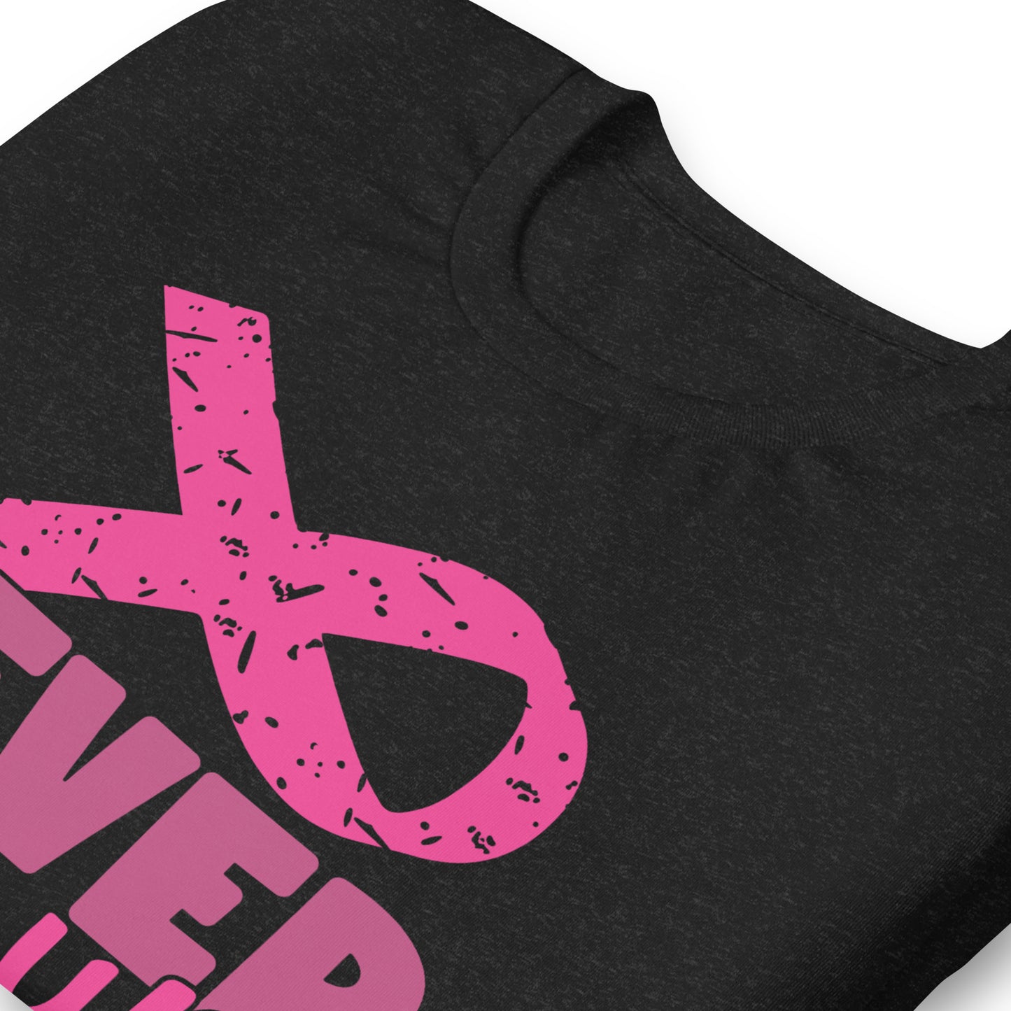 Never Give Up Breast Cancer Awareness Ribbon Bella Canvas Adult T-Shirt
