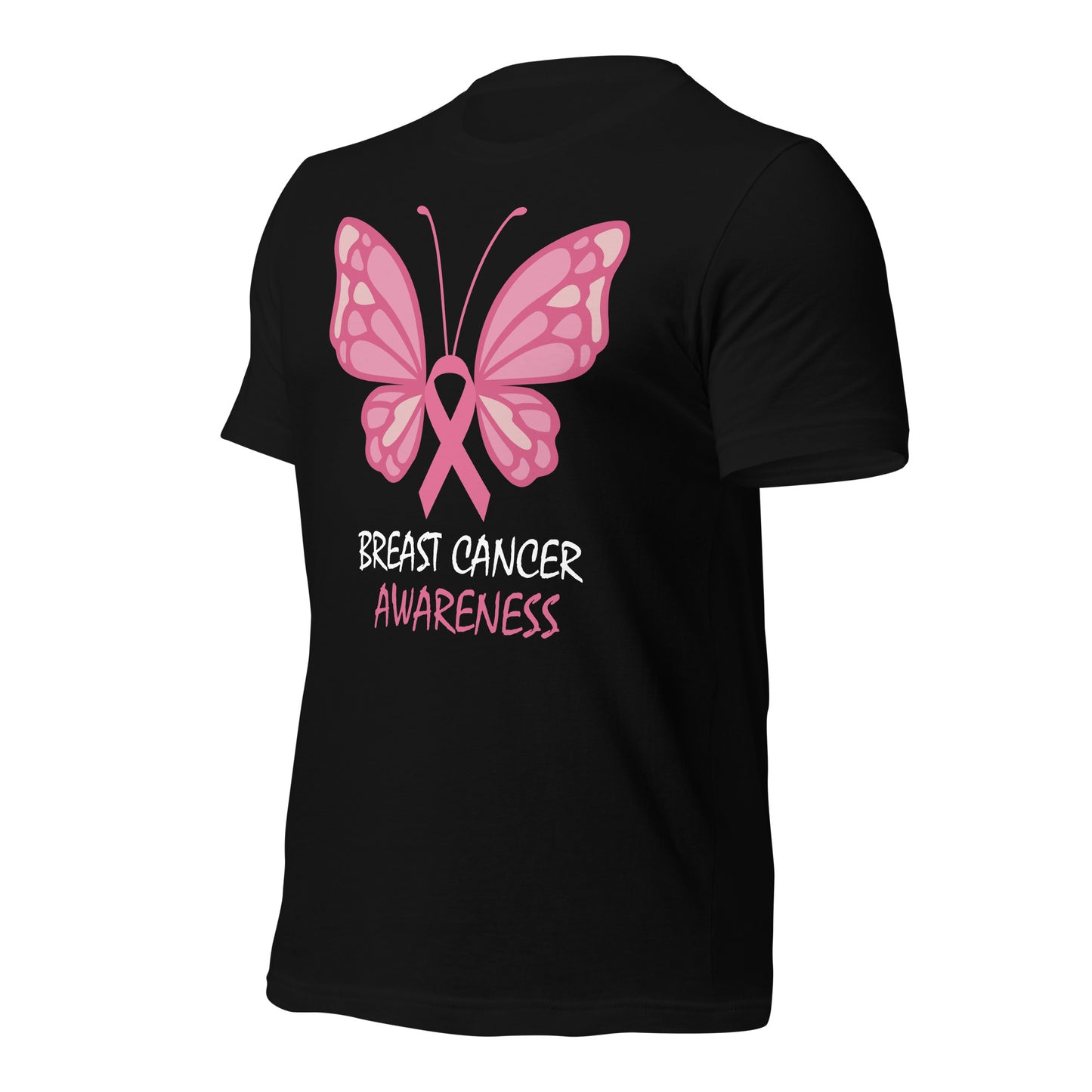 Breast Cancer Awareness Butterfly Bella Canvas Adult T-Shirt