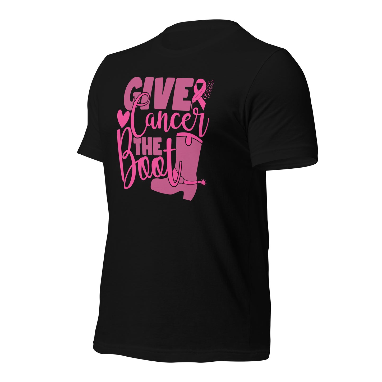 Give Cancer The Boot Breast Cancer Awareness Bella Canvas Adult T-Shirt