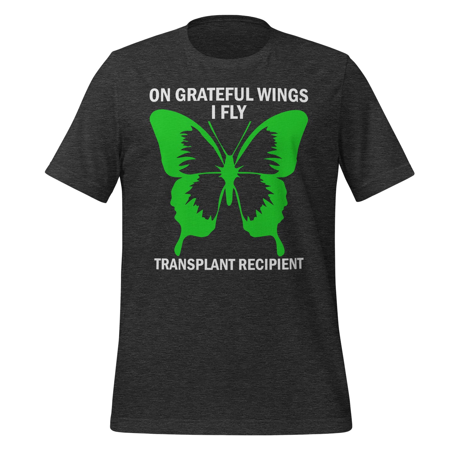 On Grateful Wings I Fly Transplant Awareness Quality Cotton Bella Canvas Adult T-Shirt