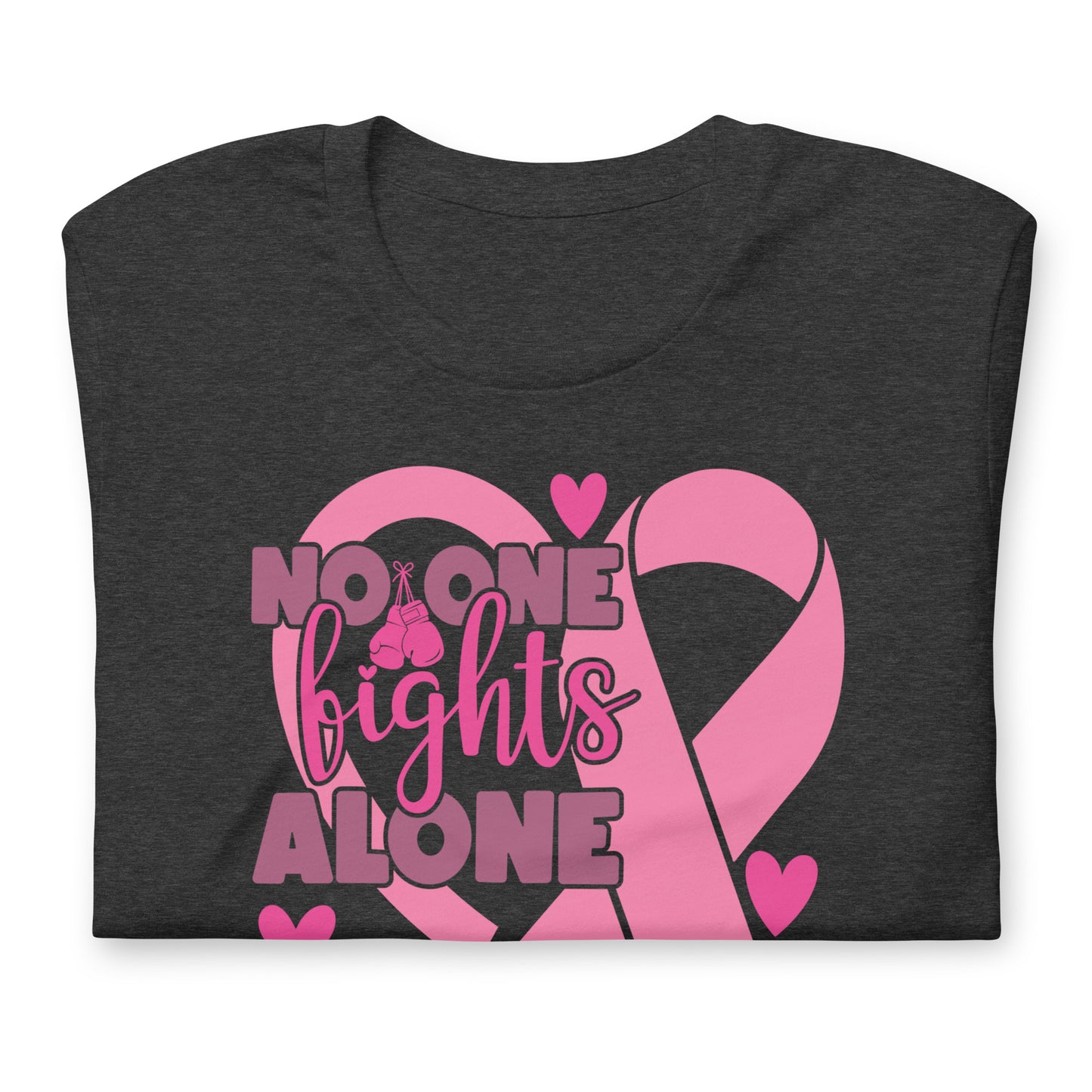 No Fights Alone Breast Cancer Awareness Bella Canvas Adult T-Shirt