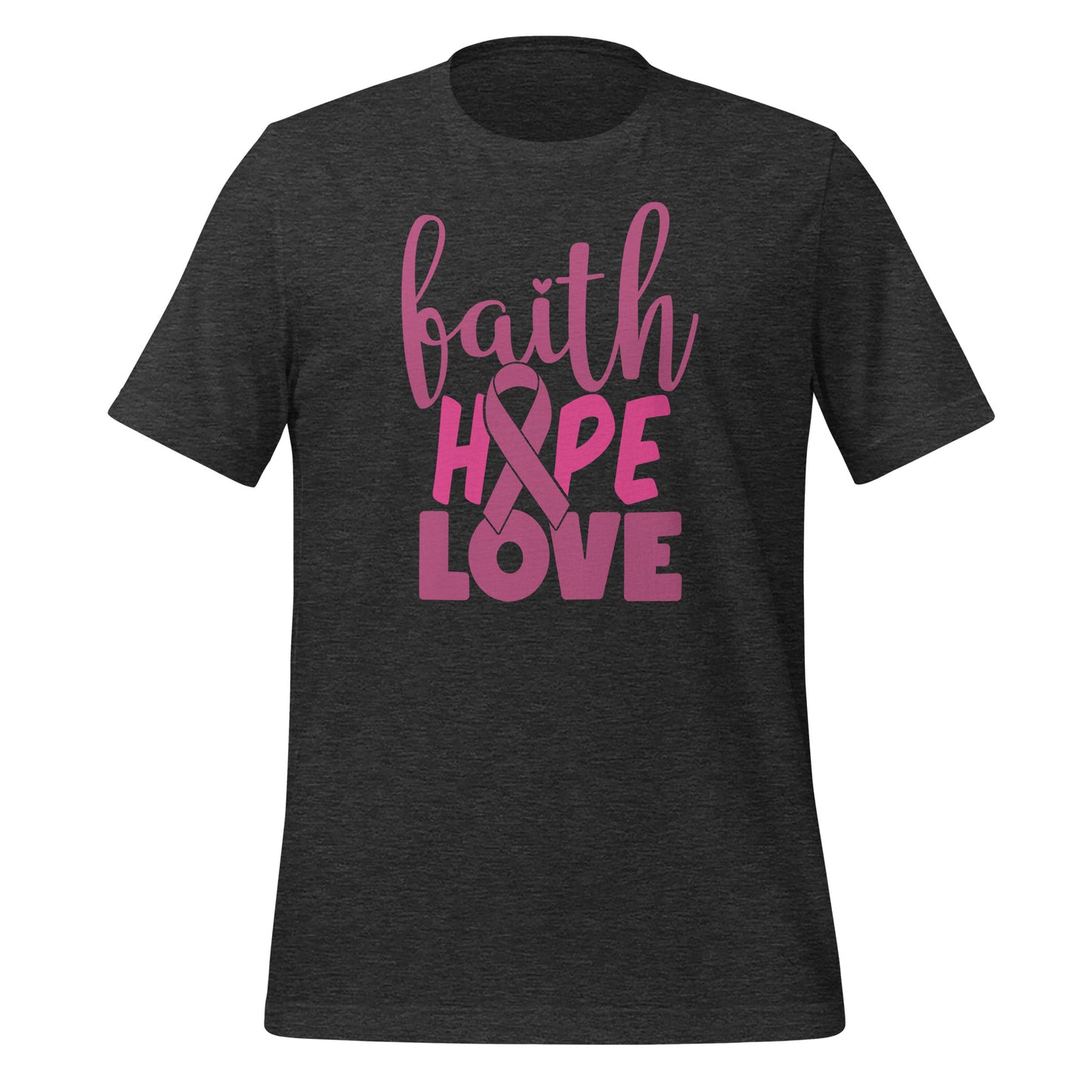 Faith Hope Love Breast Cancer Awareness Bella Canvas Adult T-Shirt