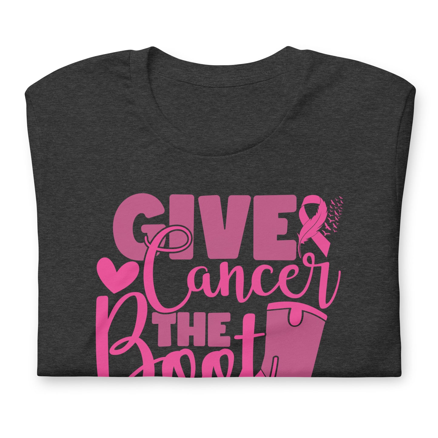 Give Cancer The Boot Breast Cancer Awareness Bella Canvas Adult T-Shirt