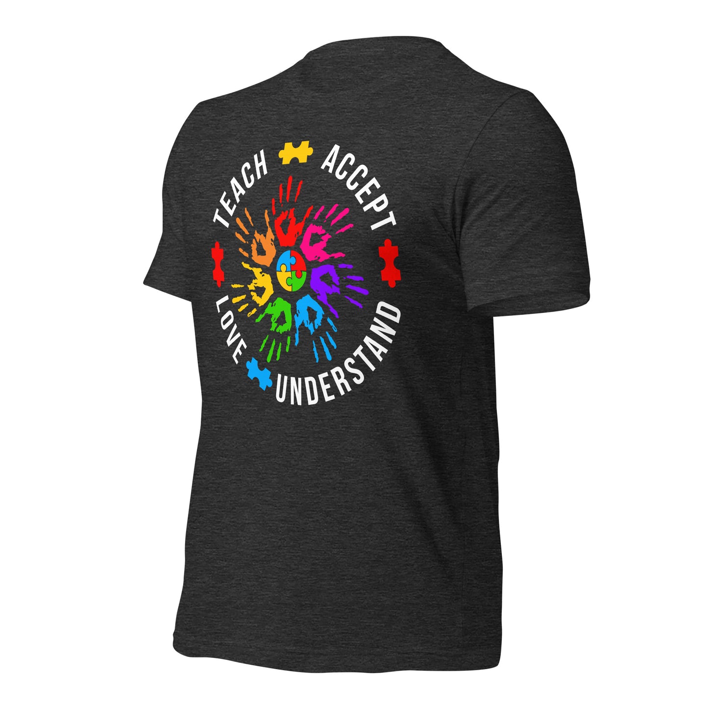 Teach Accept Understand Love Autism Bella Canvas Adult T-Shirt