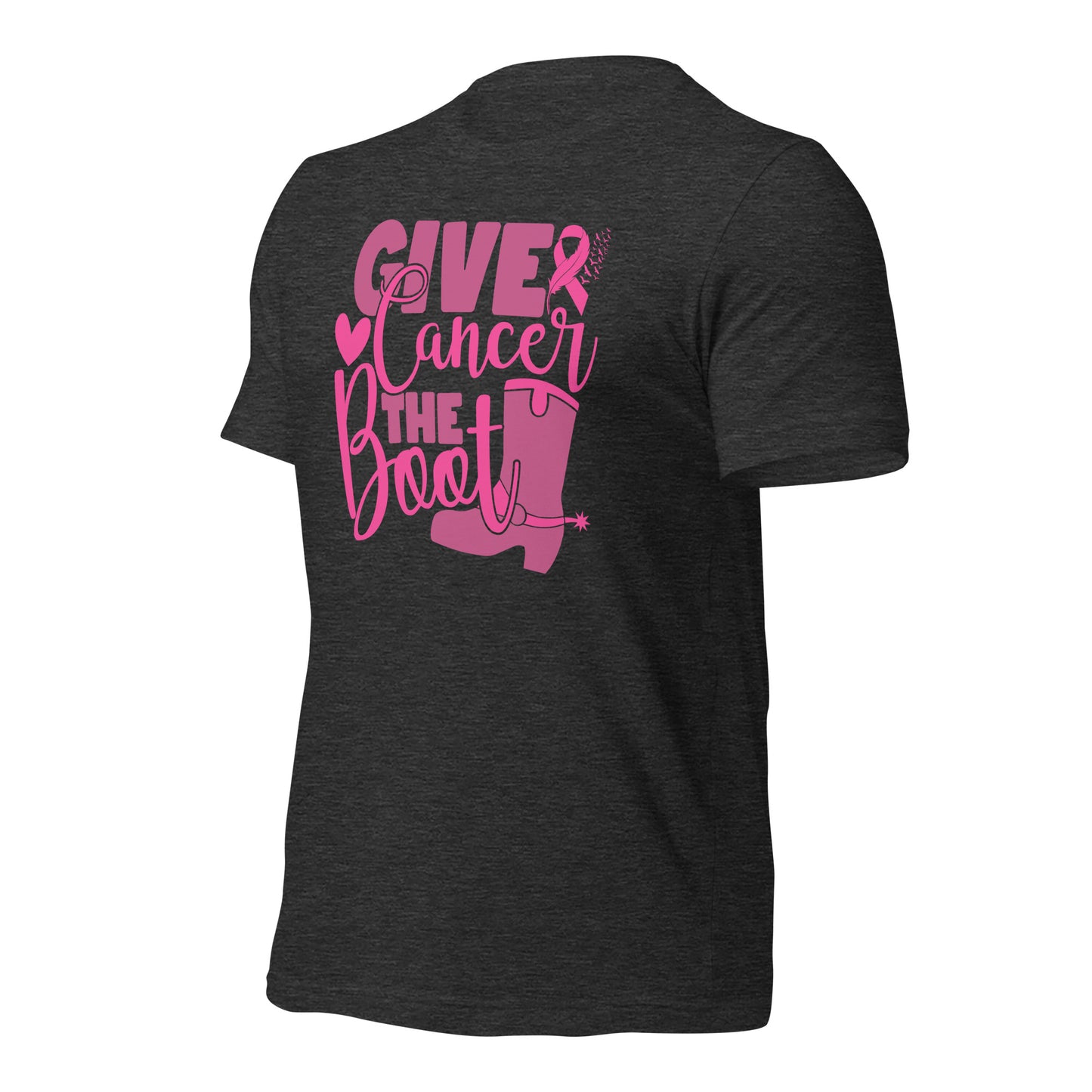 Give Cancer The Boot Breast Cancer Awareness Bella Canvas Adult T-Shirt