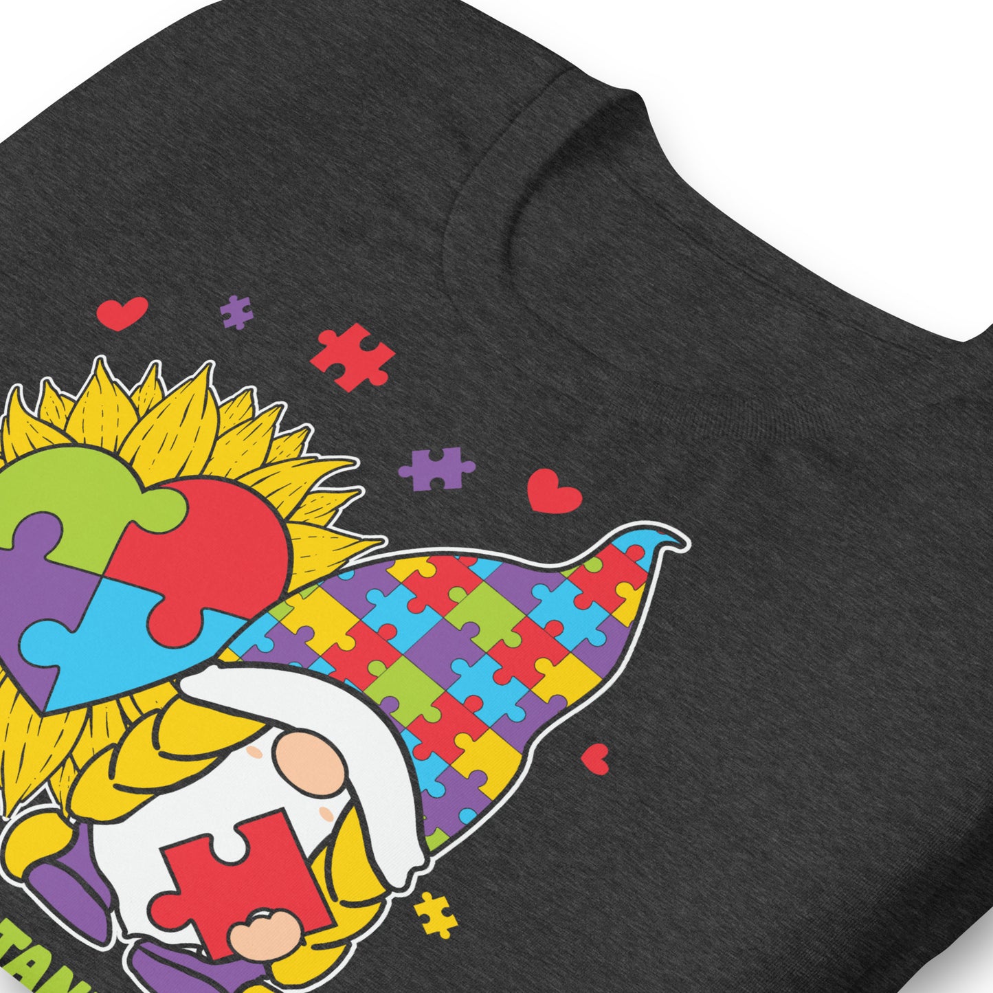 Autism Gnome Accept Understand Love Quality Cotton Bella Canvas Adult T-Shirt