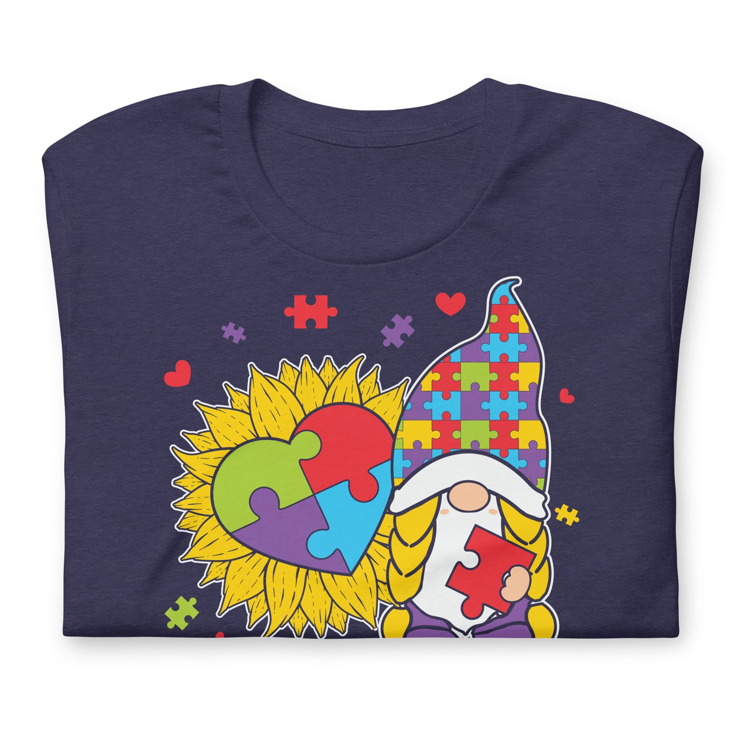 Autism Gnome Accept Understand Love Quality Cotton Bella Canvas Adult T-Shirt