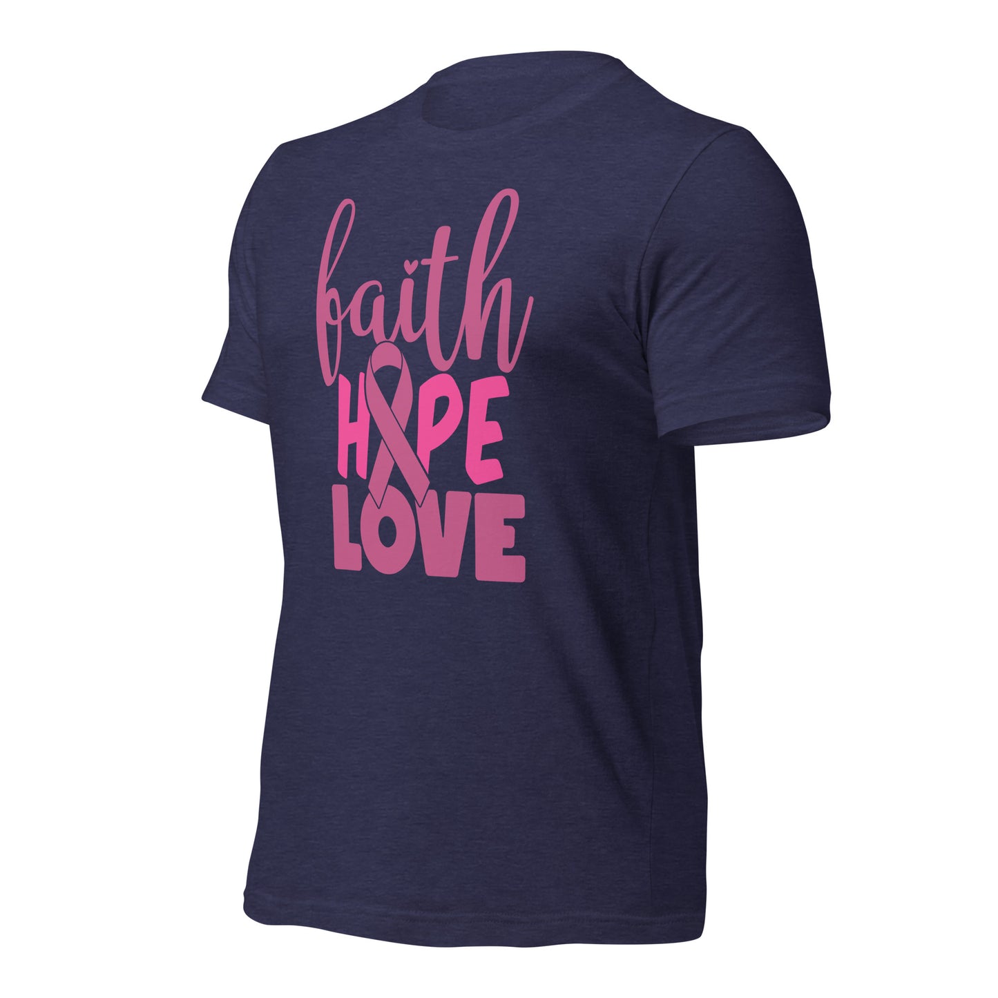 Faith Hope Love Breast Cancer Awareness Bella Canvas Adult T-Shirt
