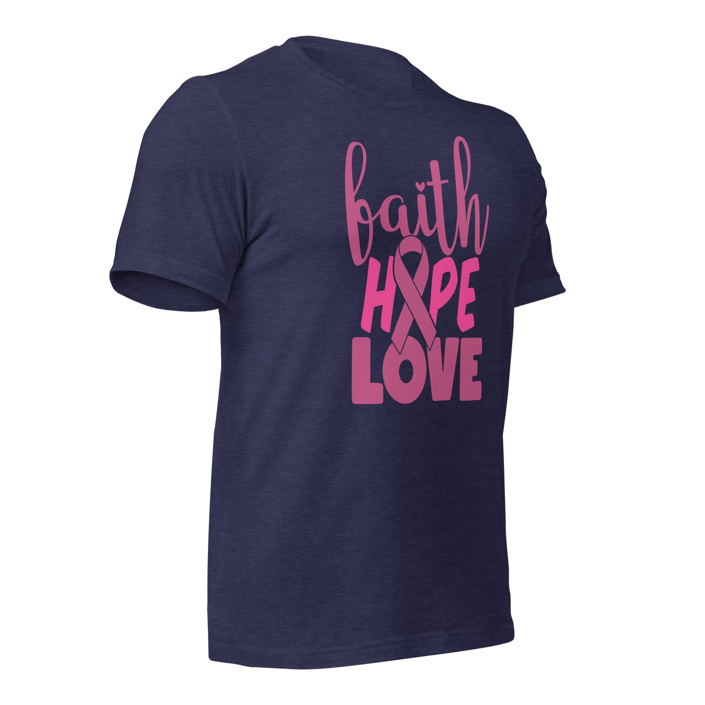 Faith Hope Love Breast Cancer Awareness Bella Canvas Adult T-Shirt