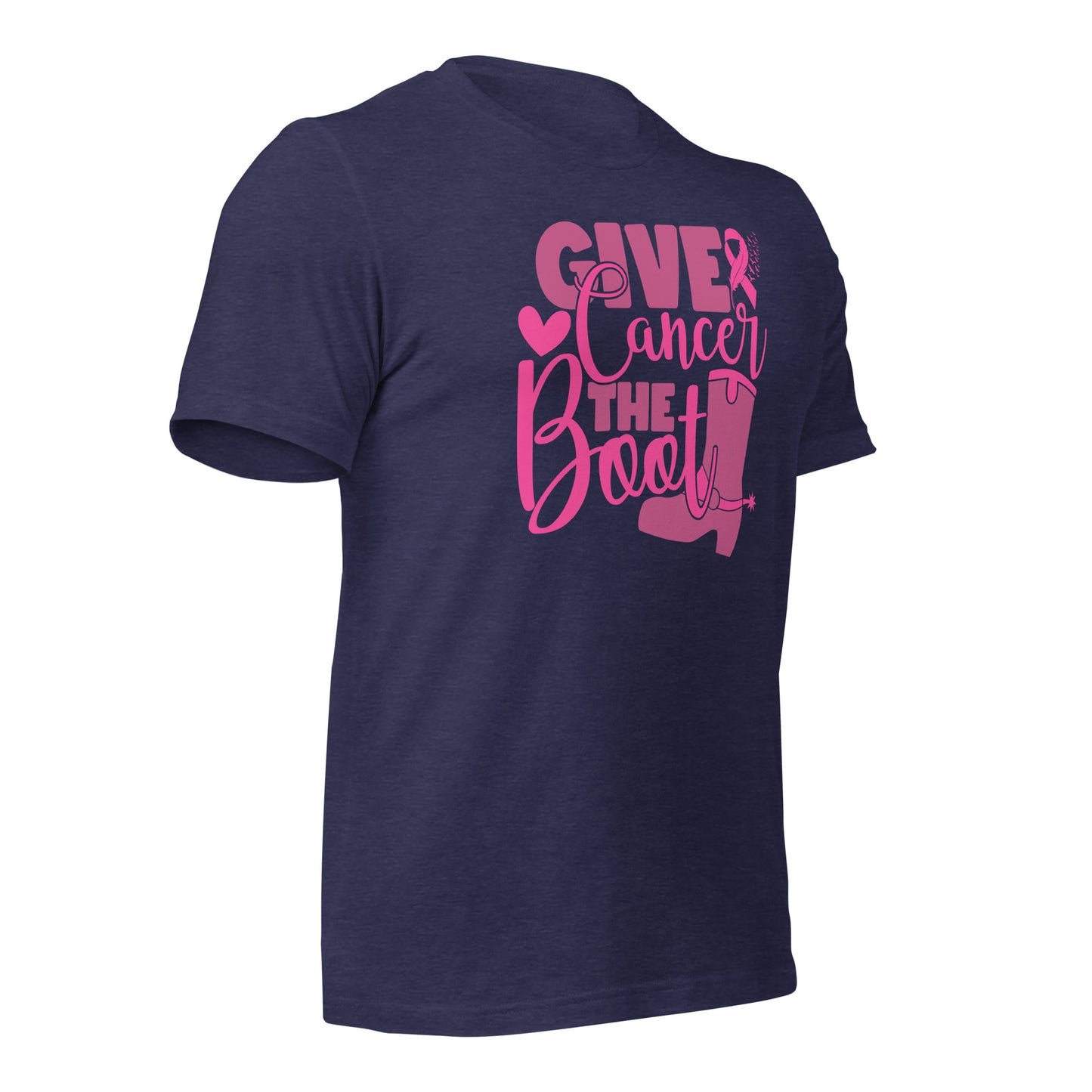 Give Cancer The Boot Breast Cancer Awareness Bella Canvas Adult T-Shirt