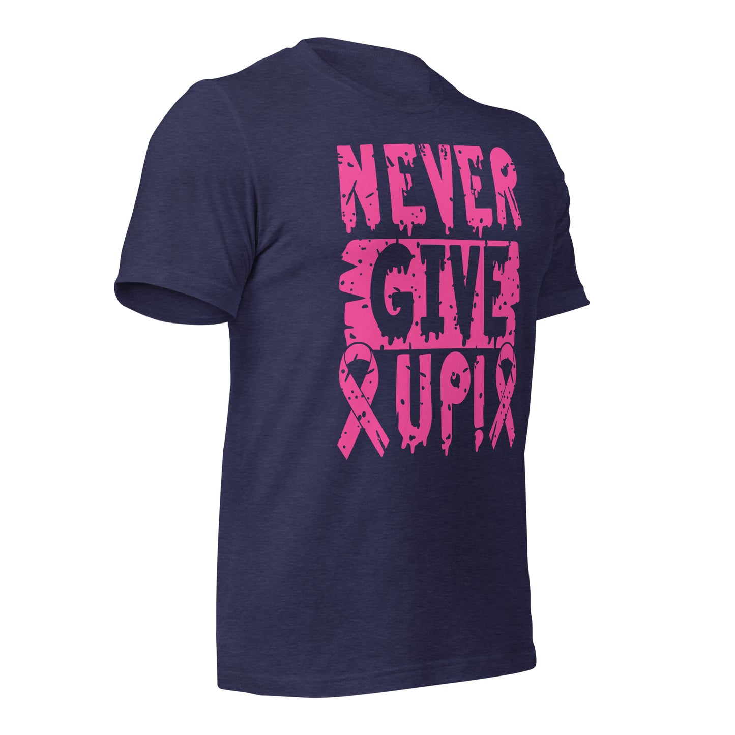 Never Give Up Breast Cancer Awareness Bella Canvas Adult T-Shirt