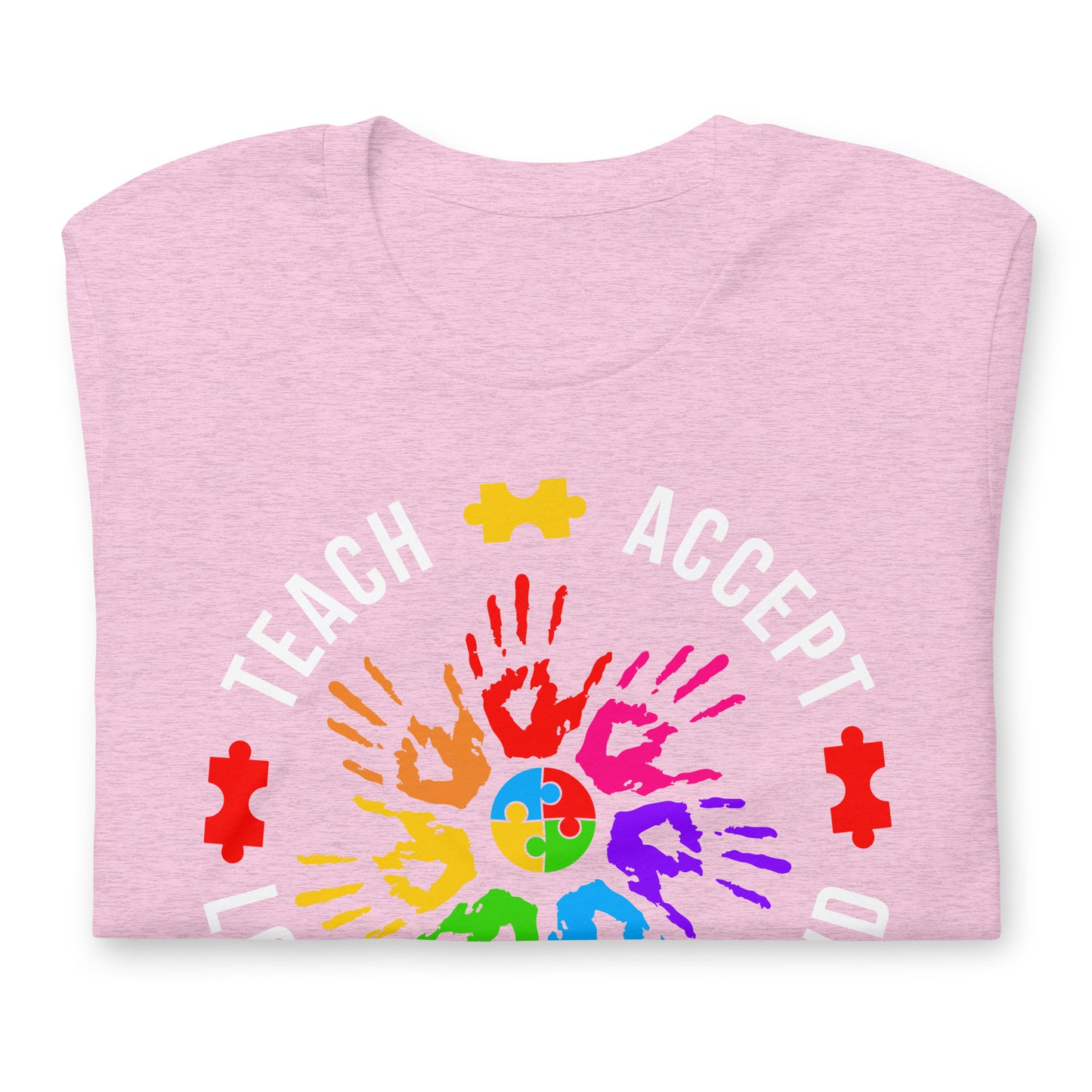 Teach Accept Understand Love Autism Bella Canvas Adult T-Shirt