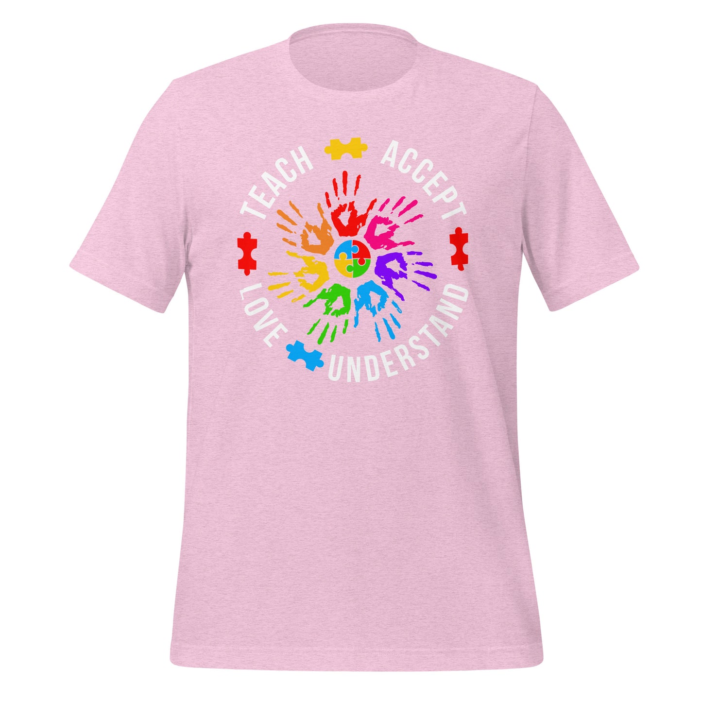 Teach Accept Understand Love Autism Bella Canvas Adult T-Shirt