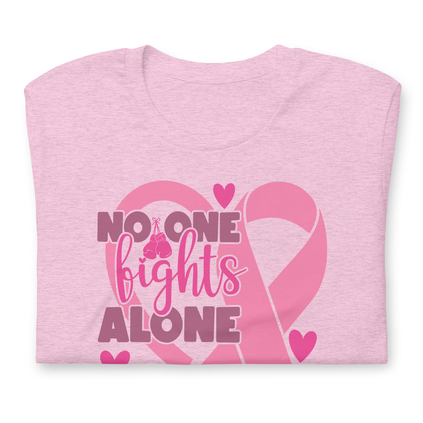 No Fights Alone Breast Cancer Awareness Bella Canvas Adult T-Shirt