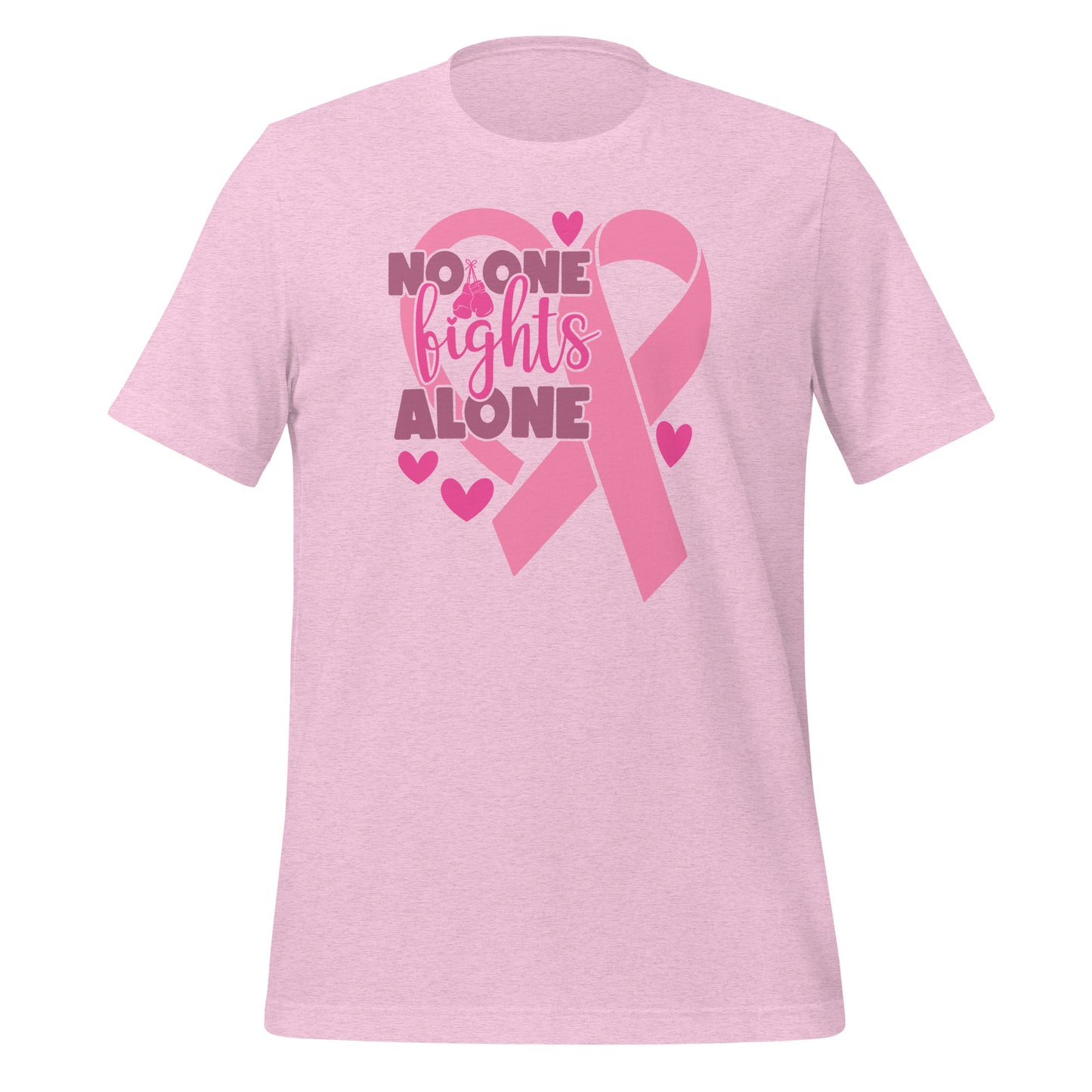 No Fights Alone Breast Cancer Awareness Bella Canvas Adult T-Shirt