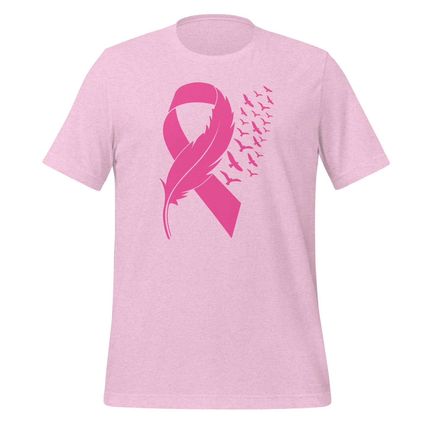 Breast Cancer Awareness Feather Ribbon Bella Canvas Adult T-Shirt