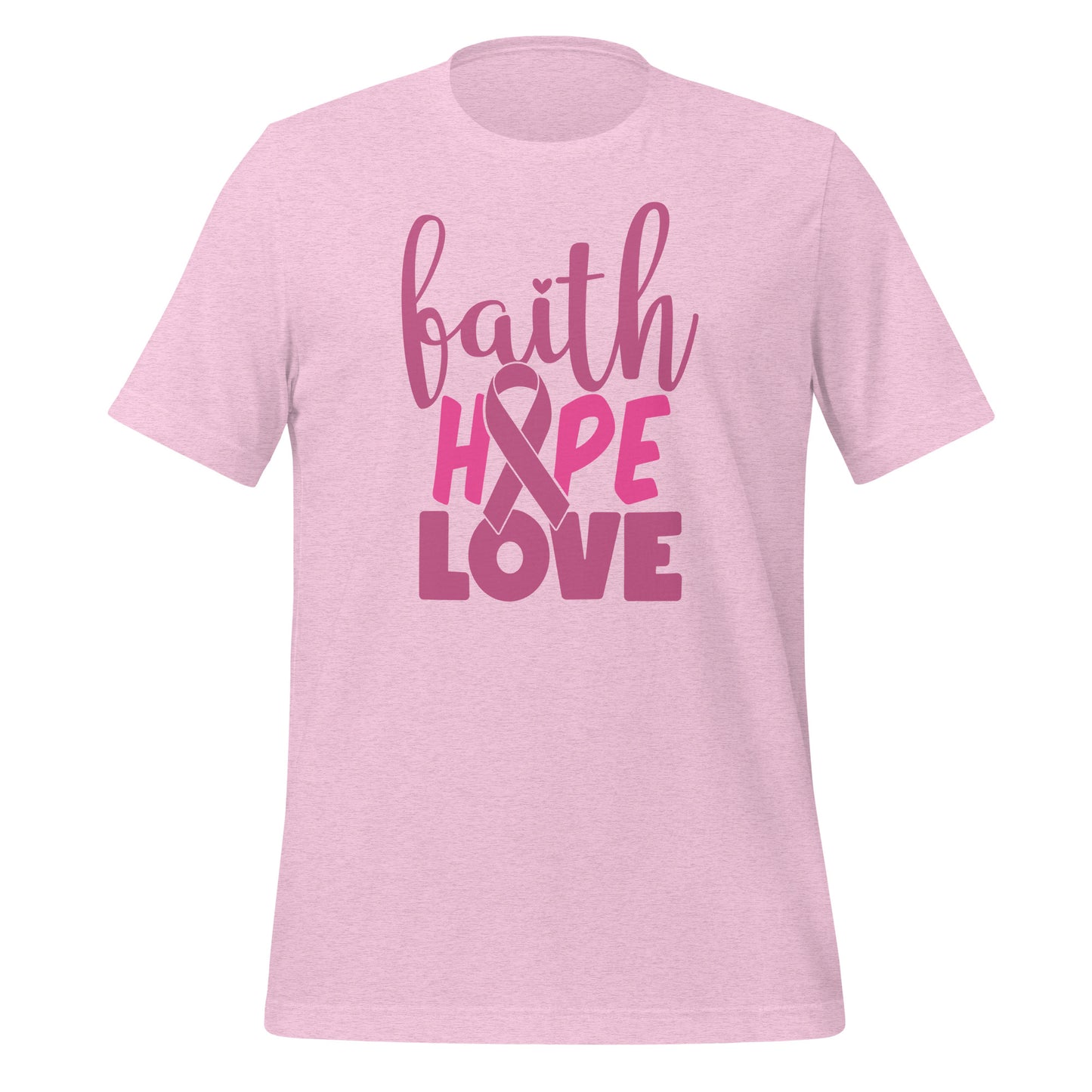 Faith Hope Love Breast Cancer Awareness Bella Canvas Adult T-Shirt