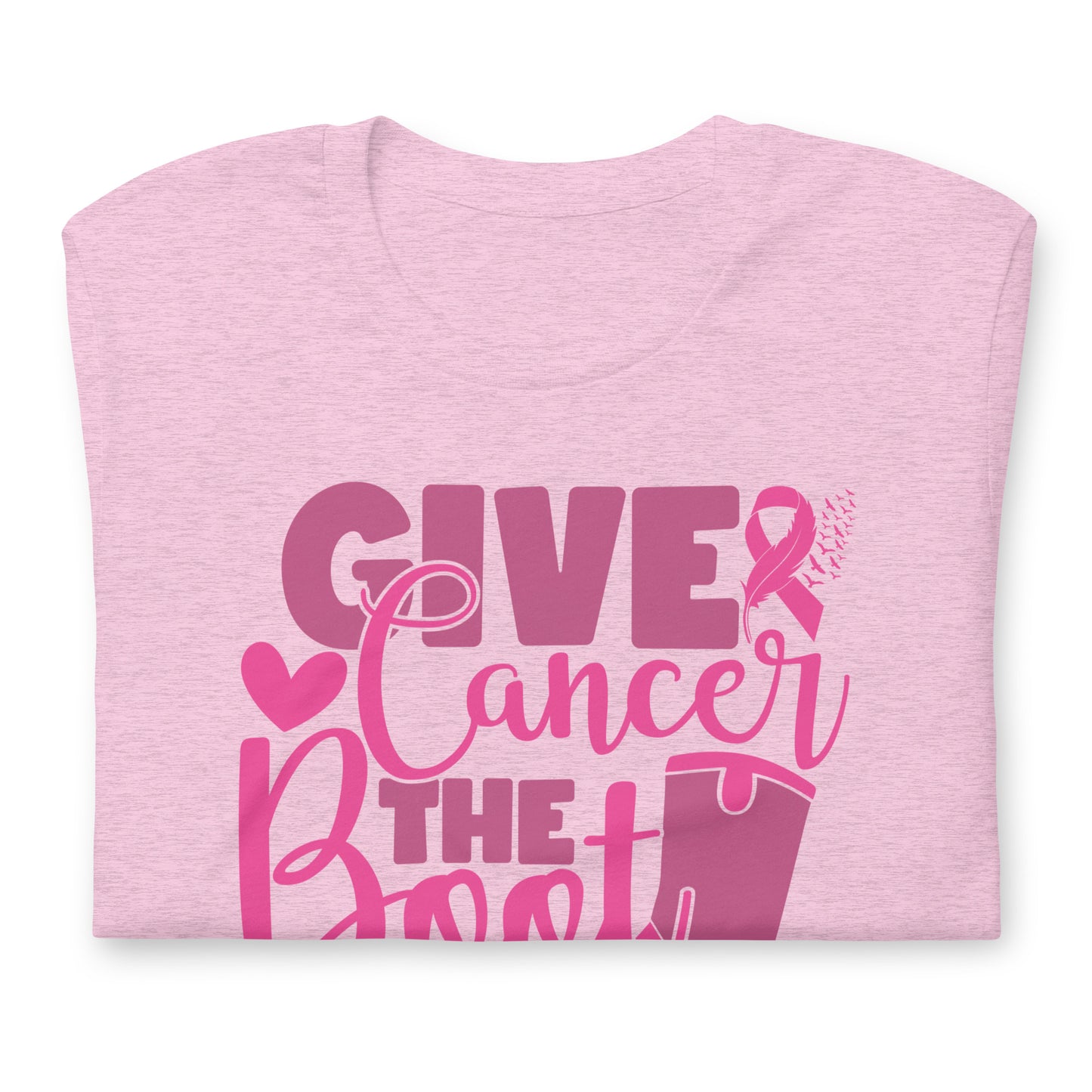Give Cancer The Boot Breast Cancer Awareness Bella Canvas Adult T-Shirt