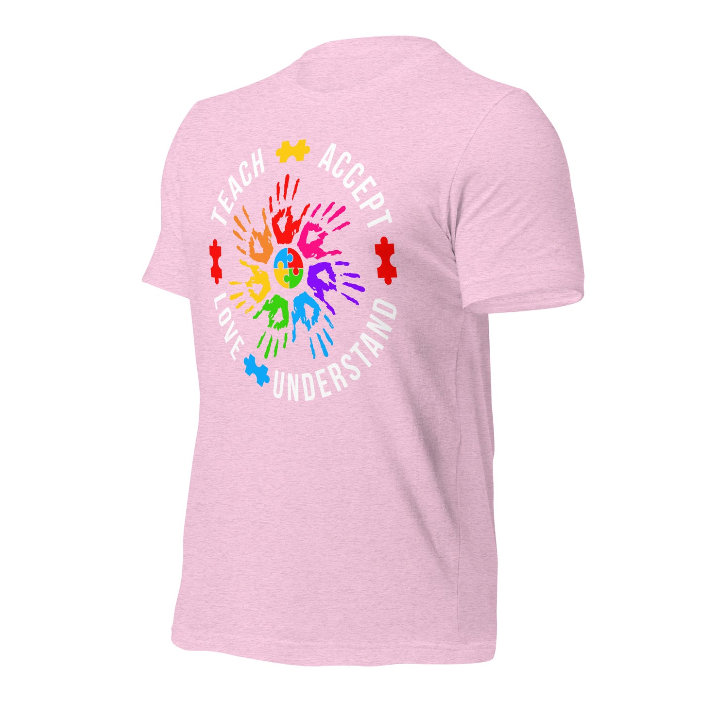 Teach Accept Understand Love Autism Bella Canvas Adult T-Shirt