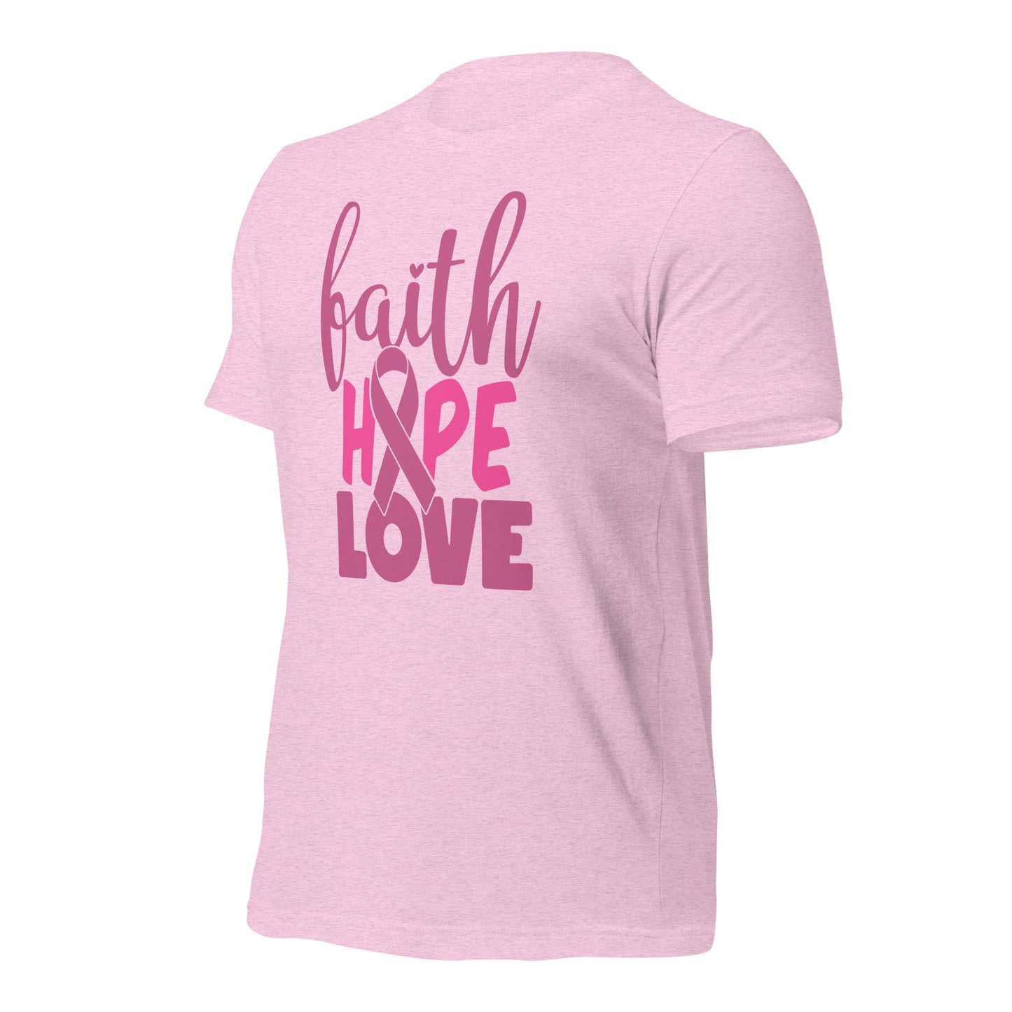 Faith Hope Love Breast Cancer Awareness Bella Canvas Adult T-Shirt