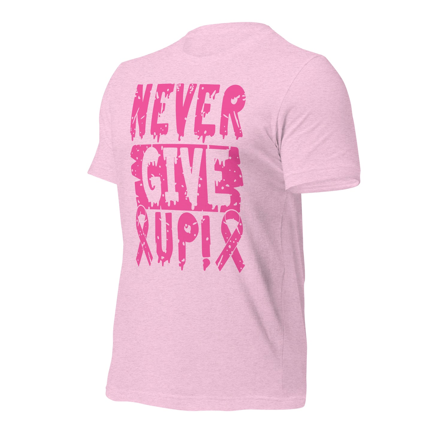 Never Give Up Breast Cancer Awareness Bella Canvas Adult T-Shirt