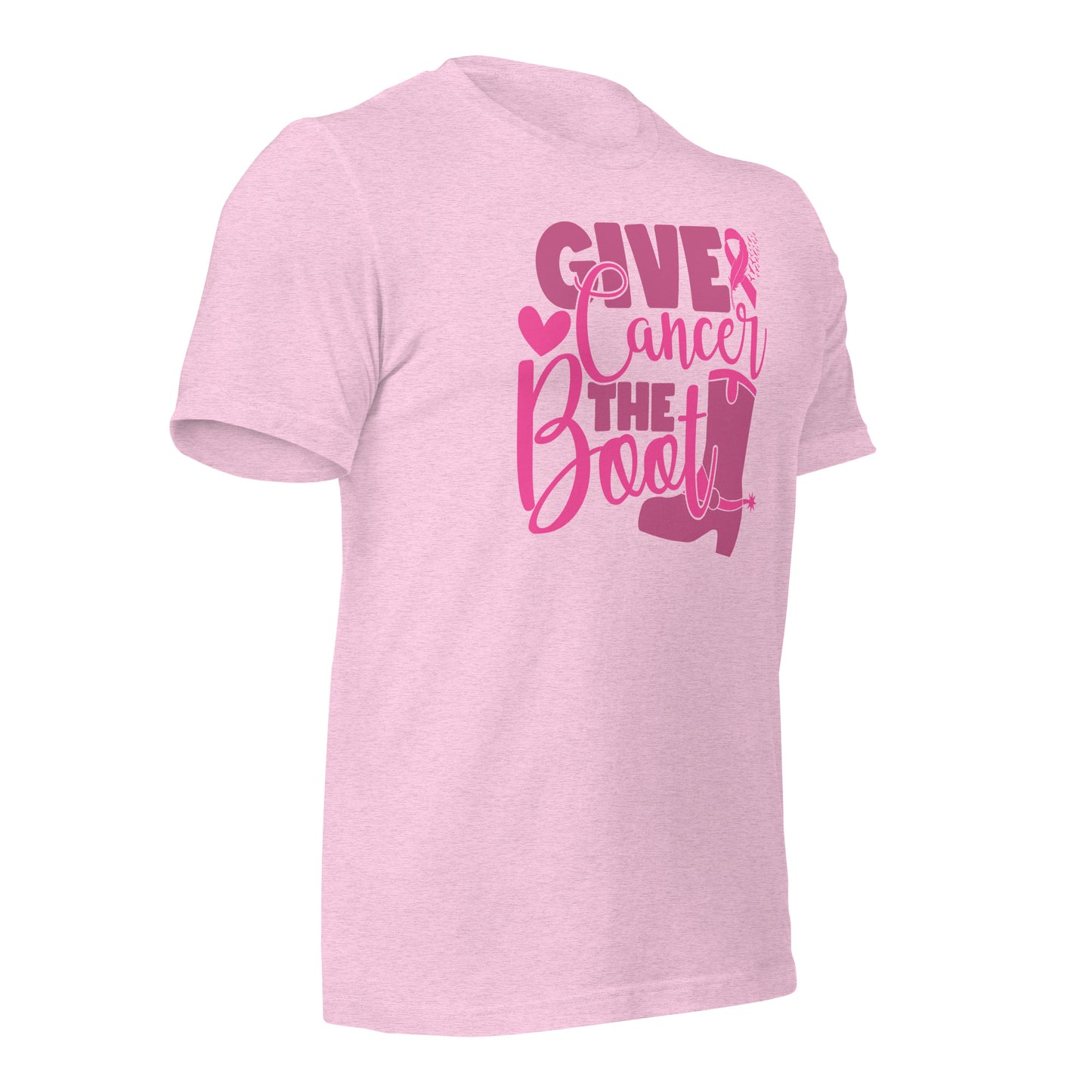 Give Cancer The Boot Breast Cancer Awareness Bella Canvas Adult T-Shirt