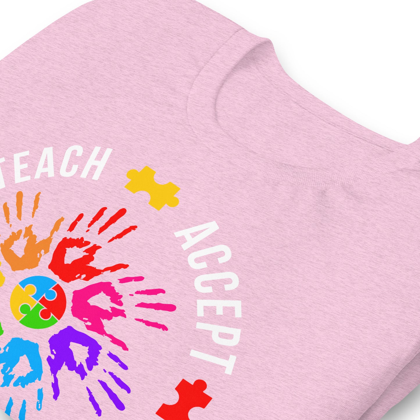Teach Accept Understand Love Autism Bella Canvas Adult T-Shirt