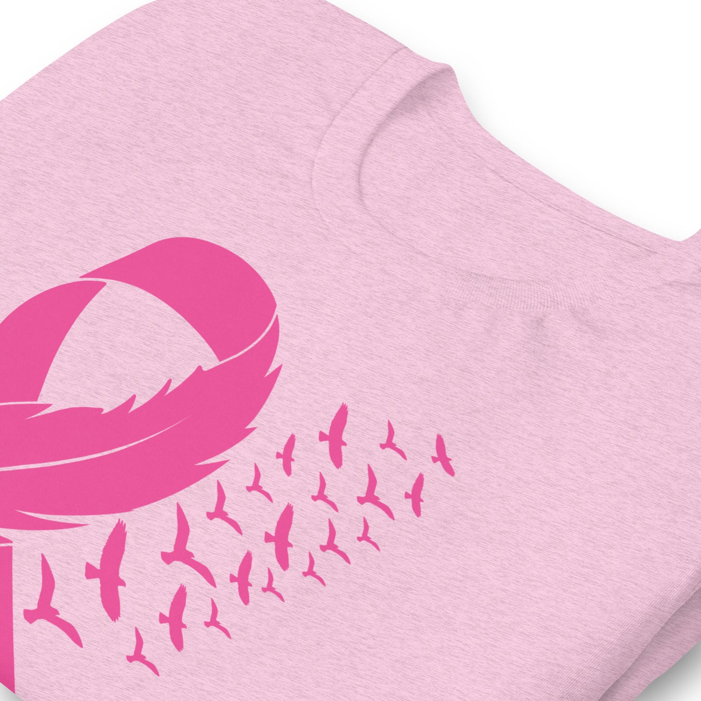 Breast Cancer Awareness Feather Ribbon Bella Canvas Adult T-Shirt
