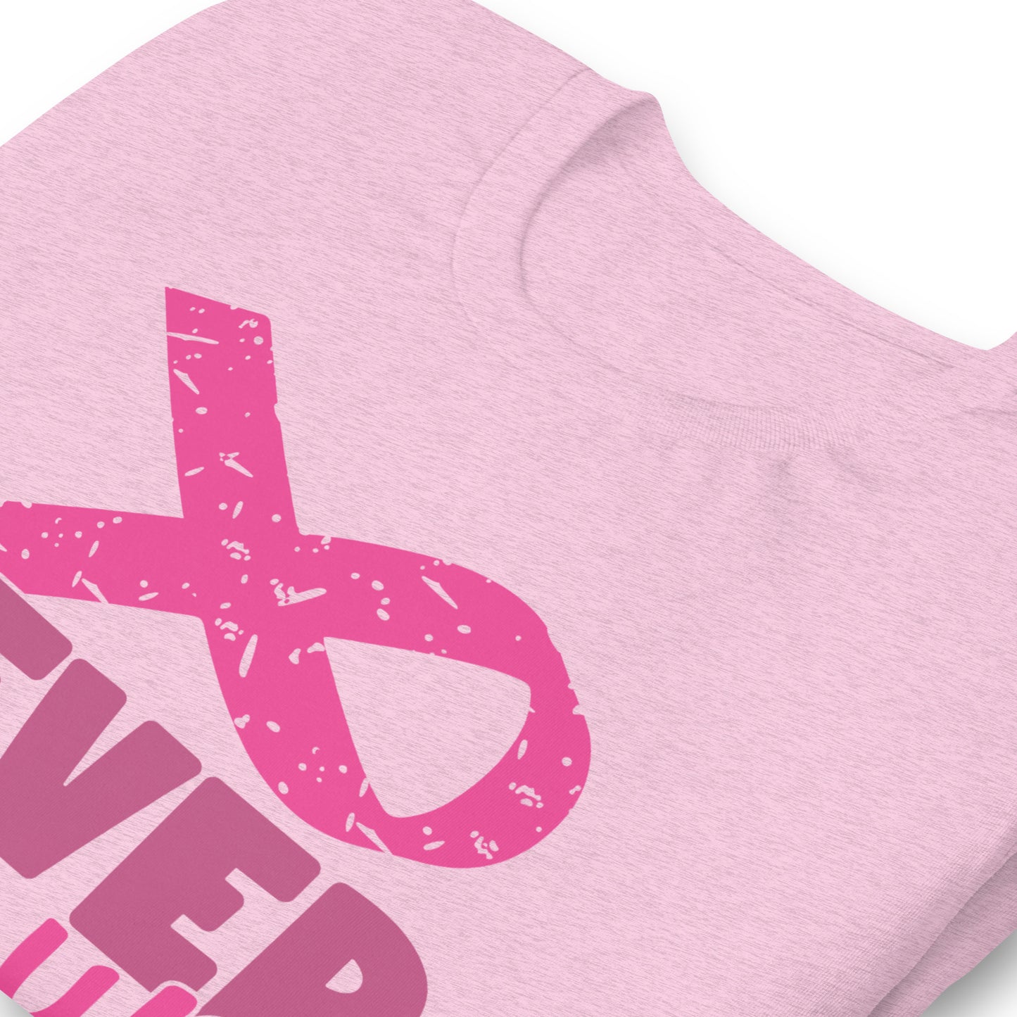 Never Give Up Breast Cancer Awareness Ribbon Bella Canvas Adult T-Shirt
